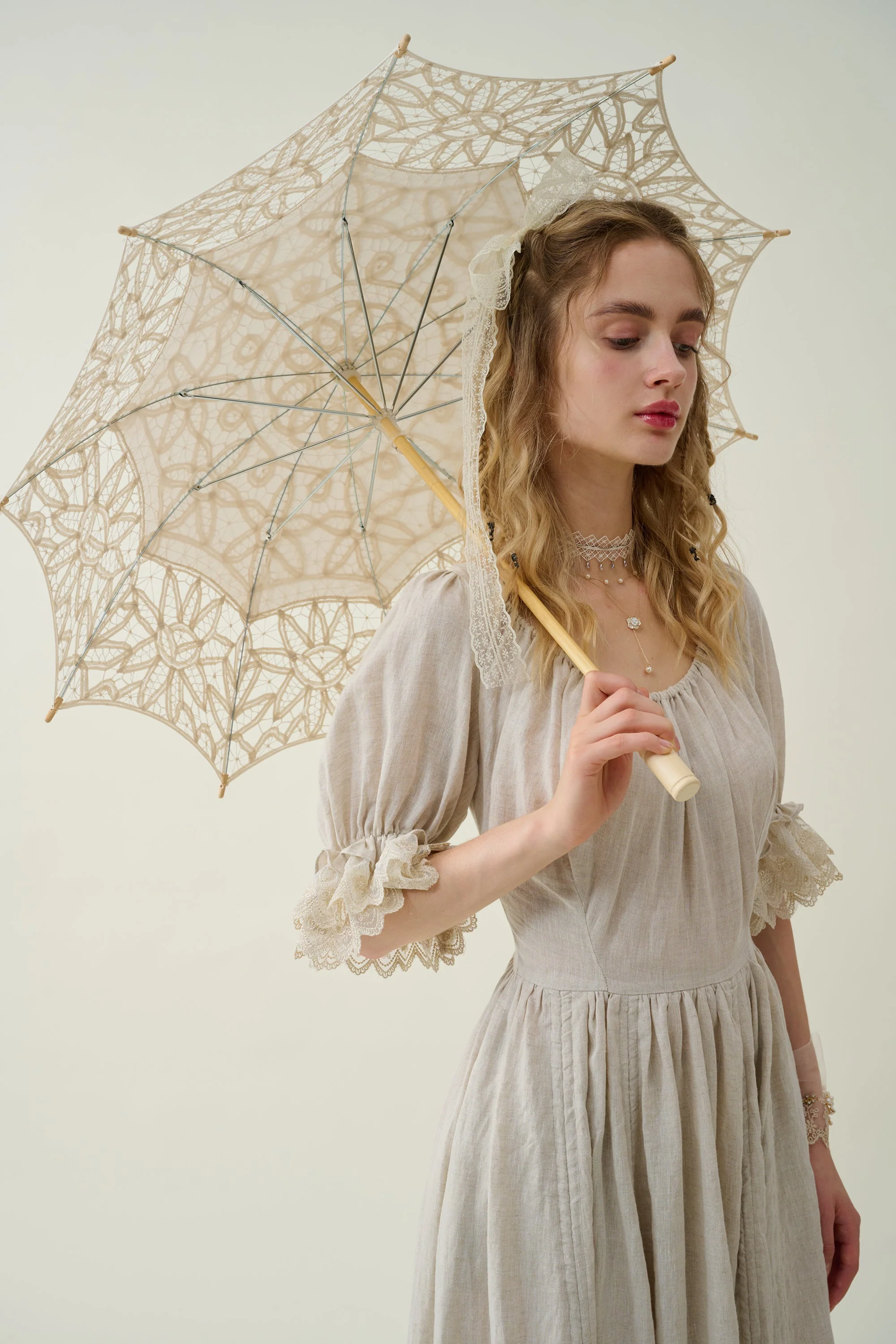 Elowen 27 | Lace Linen dress gown ( 2 way to wear ) - Image 17