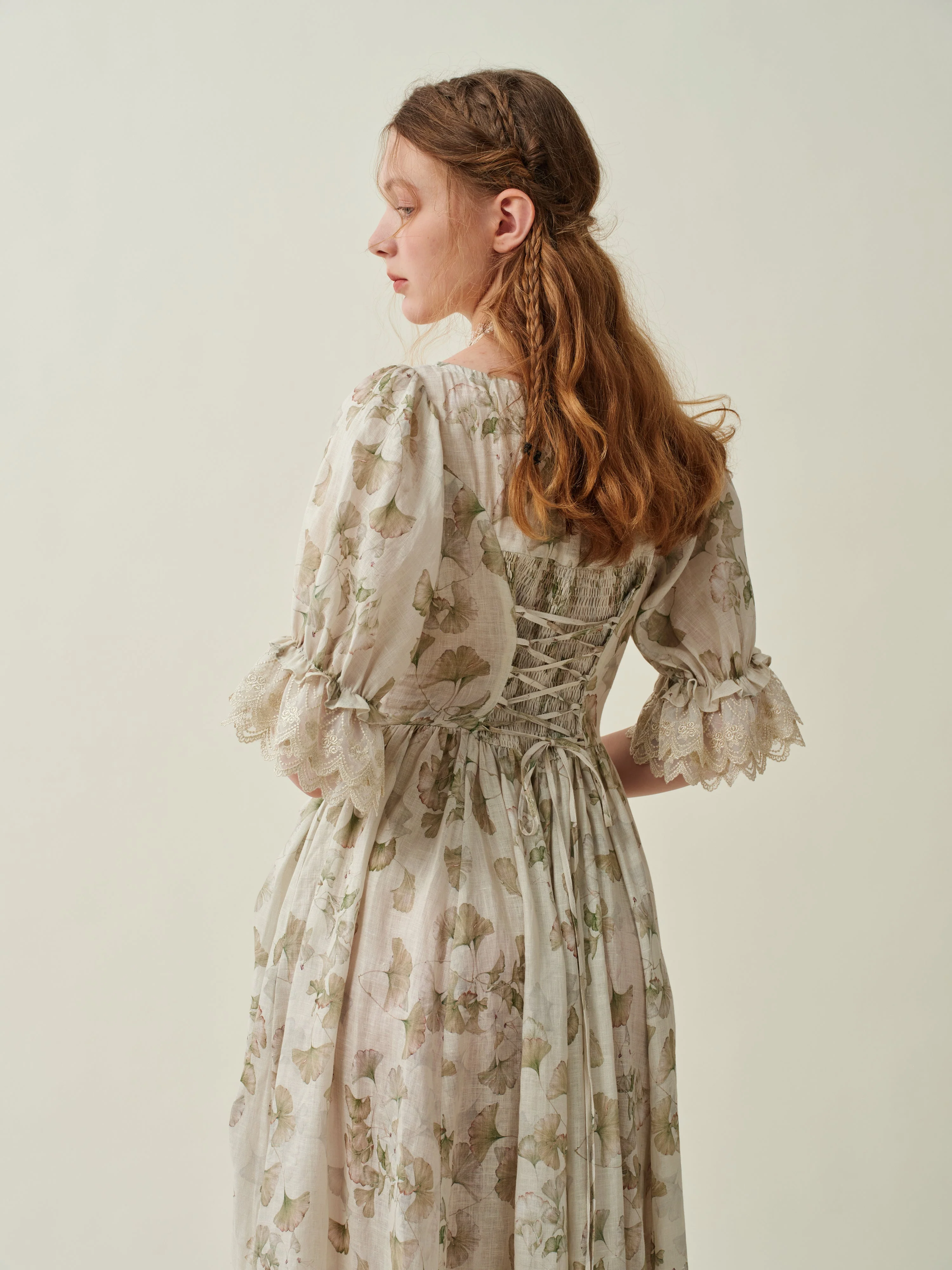 Elowen 27 | Lace Linen dress gown ( 2 way to wear ) - Image 28