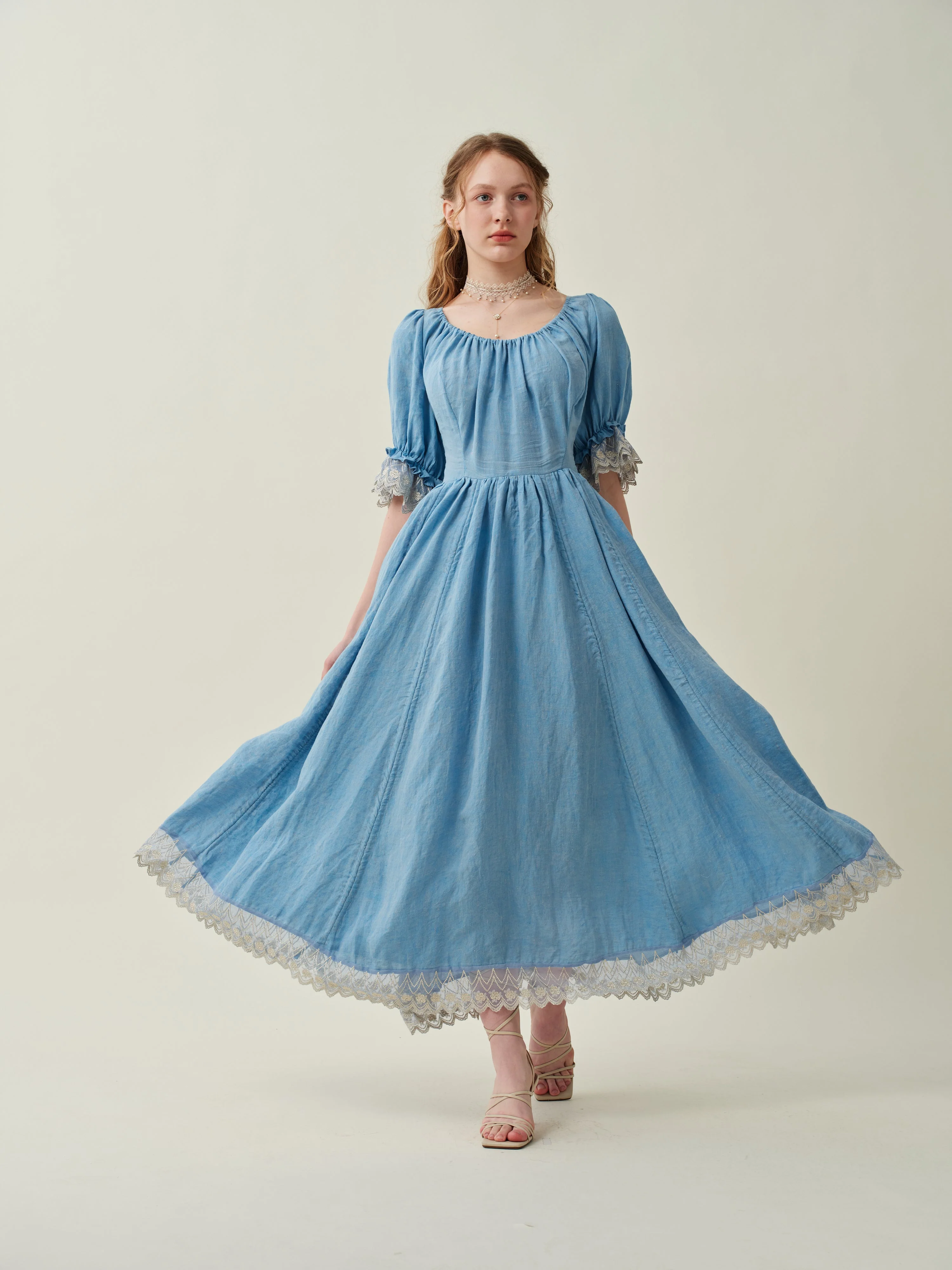 Elowen 27 | Lace Linen dress gown ( 2 way to wear ) - Image 31