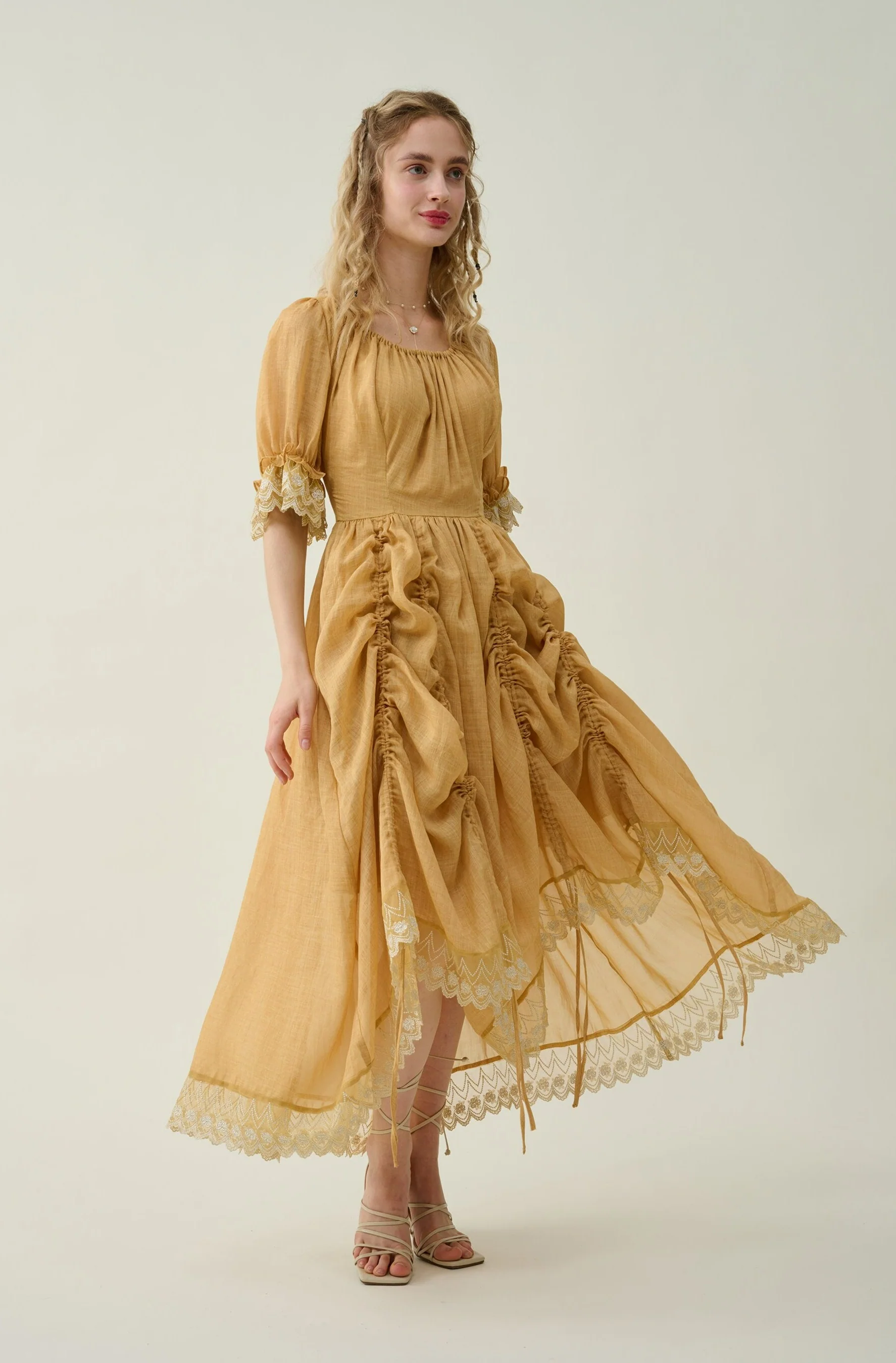 Elowen 27 | Lace Linen dress gown ( 2 way to wear ) - Image 5