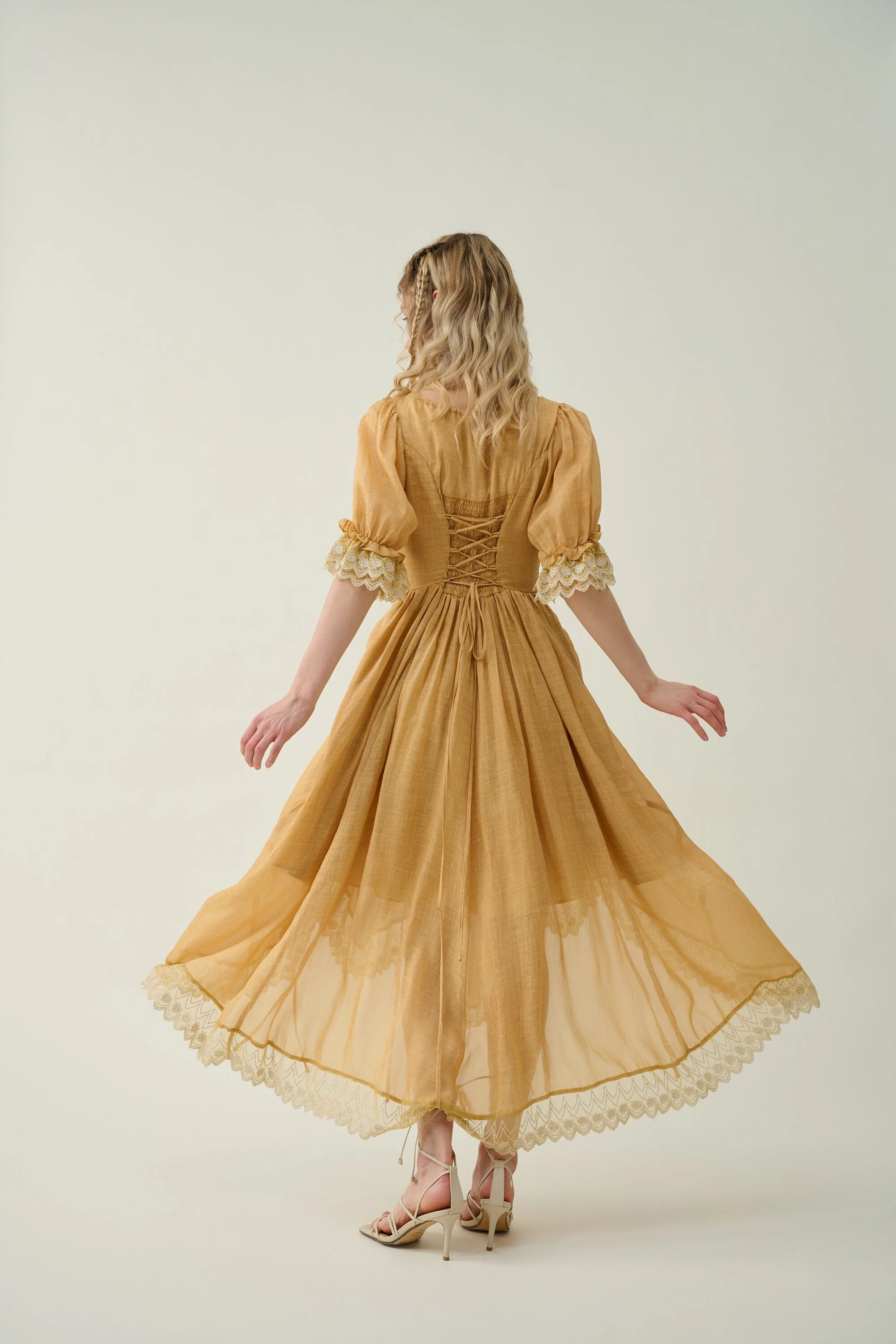 Elowen 27 | Lace Linen dress gown ( 2 way to wear ) - Image 7