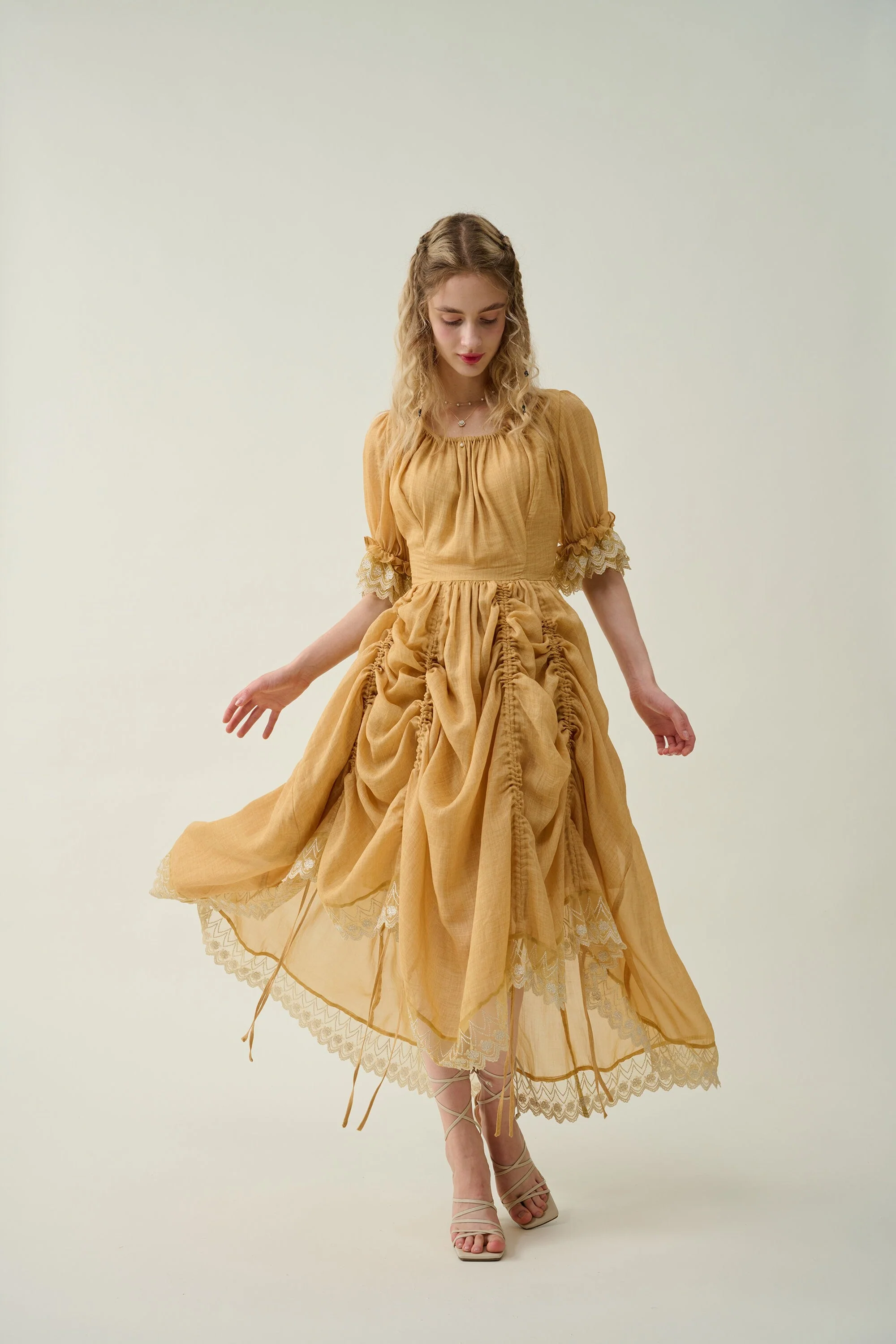 Elowen 27 | Lace Linen dress gown ( 2 way to wear ) - Image 9