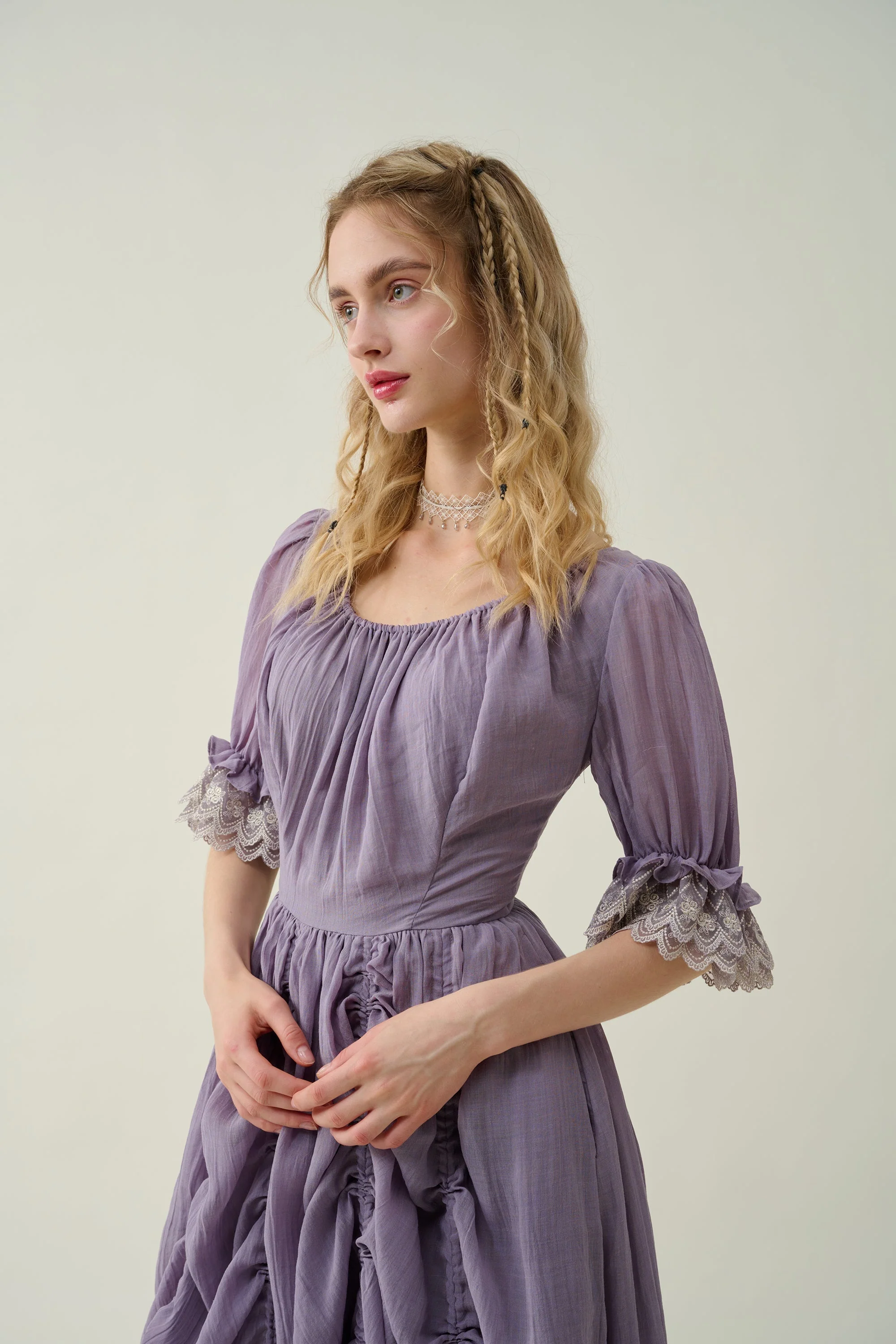Elowen 27 | Lace Linen dress gown ( 2 way to wear ) - Image 10