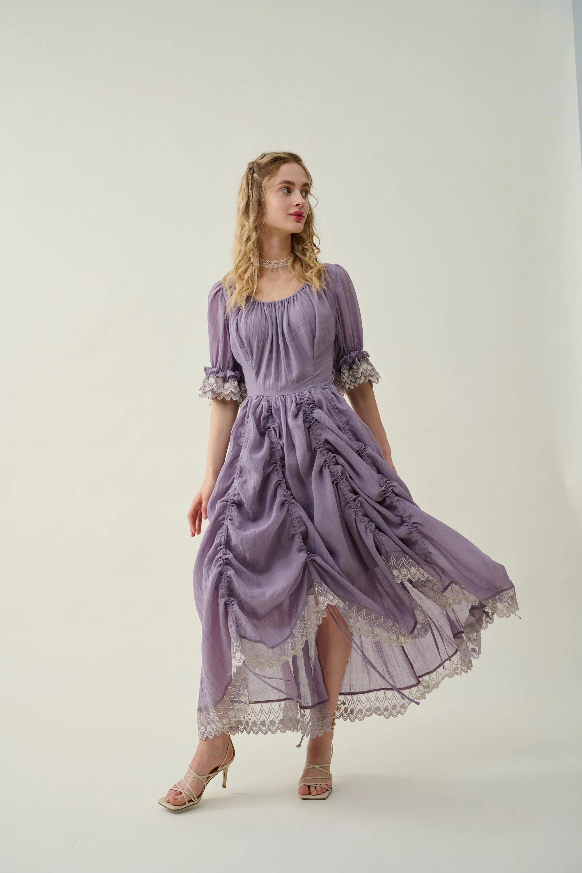 Elowen 27 | Lace Linen dress gown ( 2 way to wear ) - Image 12