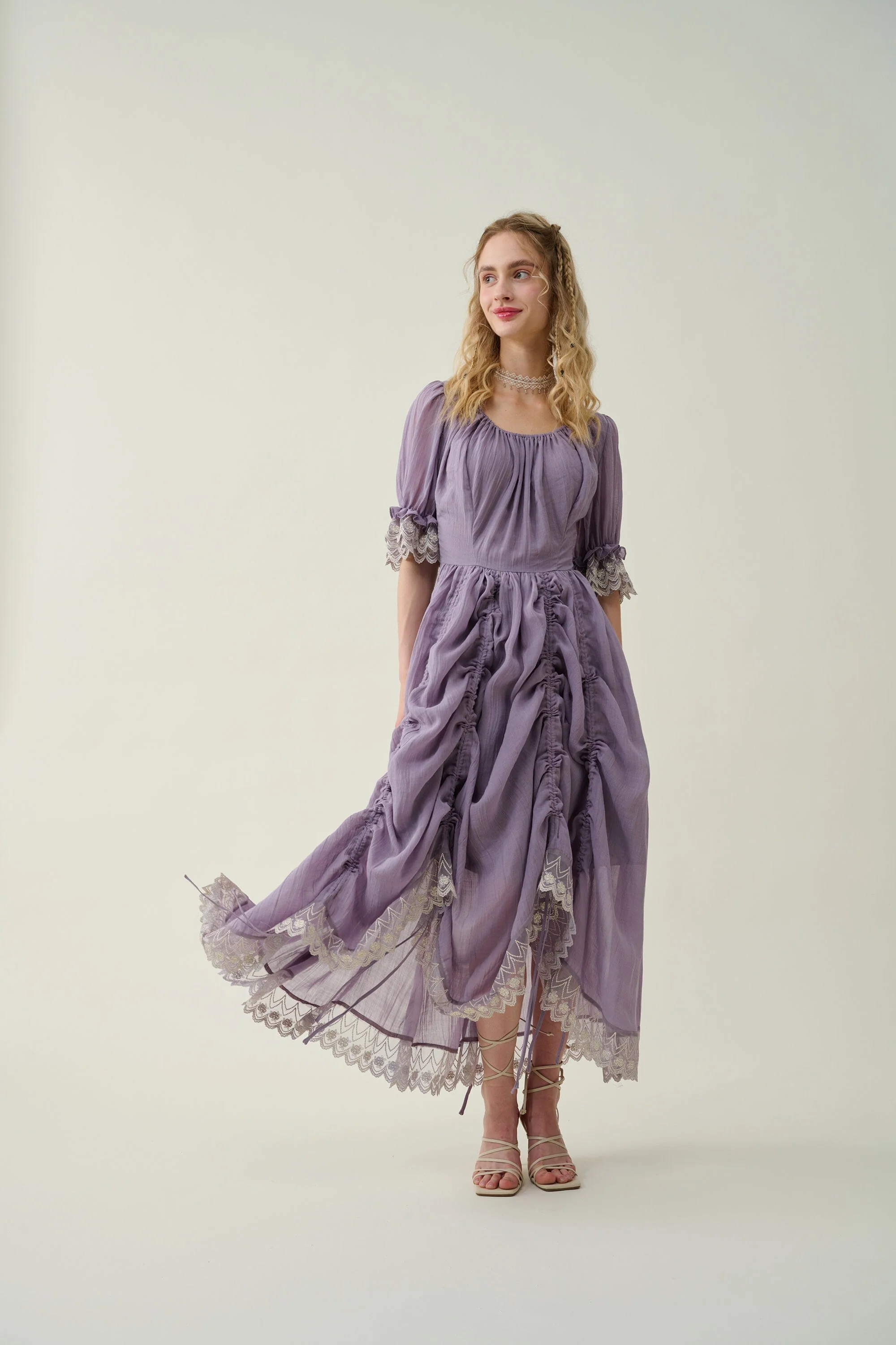 Elowen 27 | Lace Linen dress gown ( 2 way to wear ) - Image 13