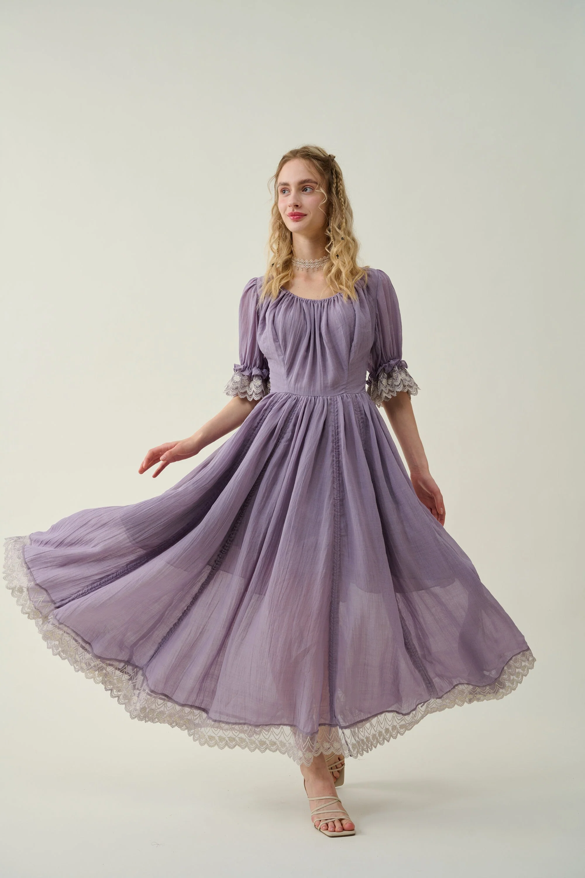 Elowen 27 | Lace Linen dress gown ( 2 way to wear ) - Image 14