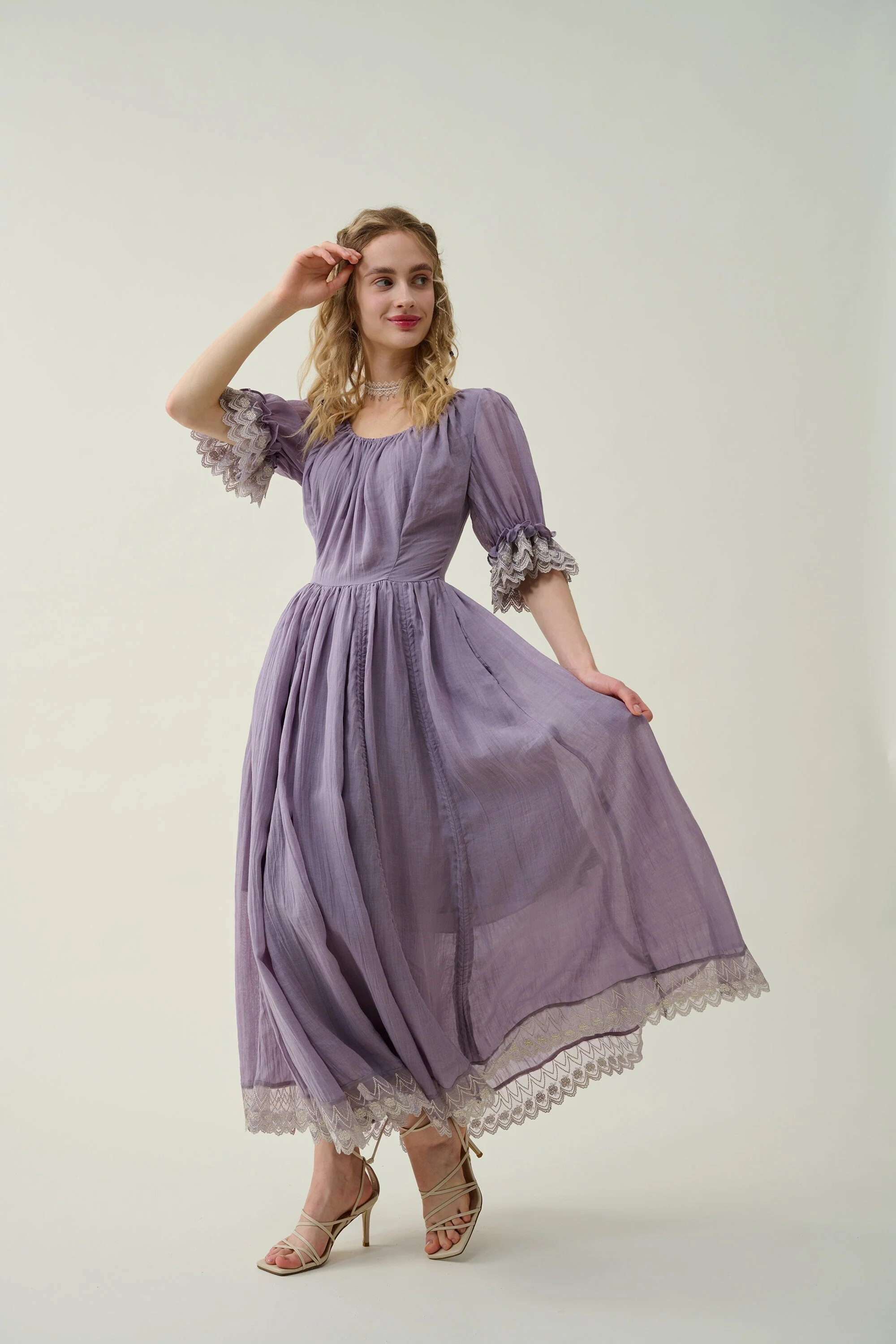 Elowen 27 | Lace Linen dress gown ( 2 way to wear ) - Image 15