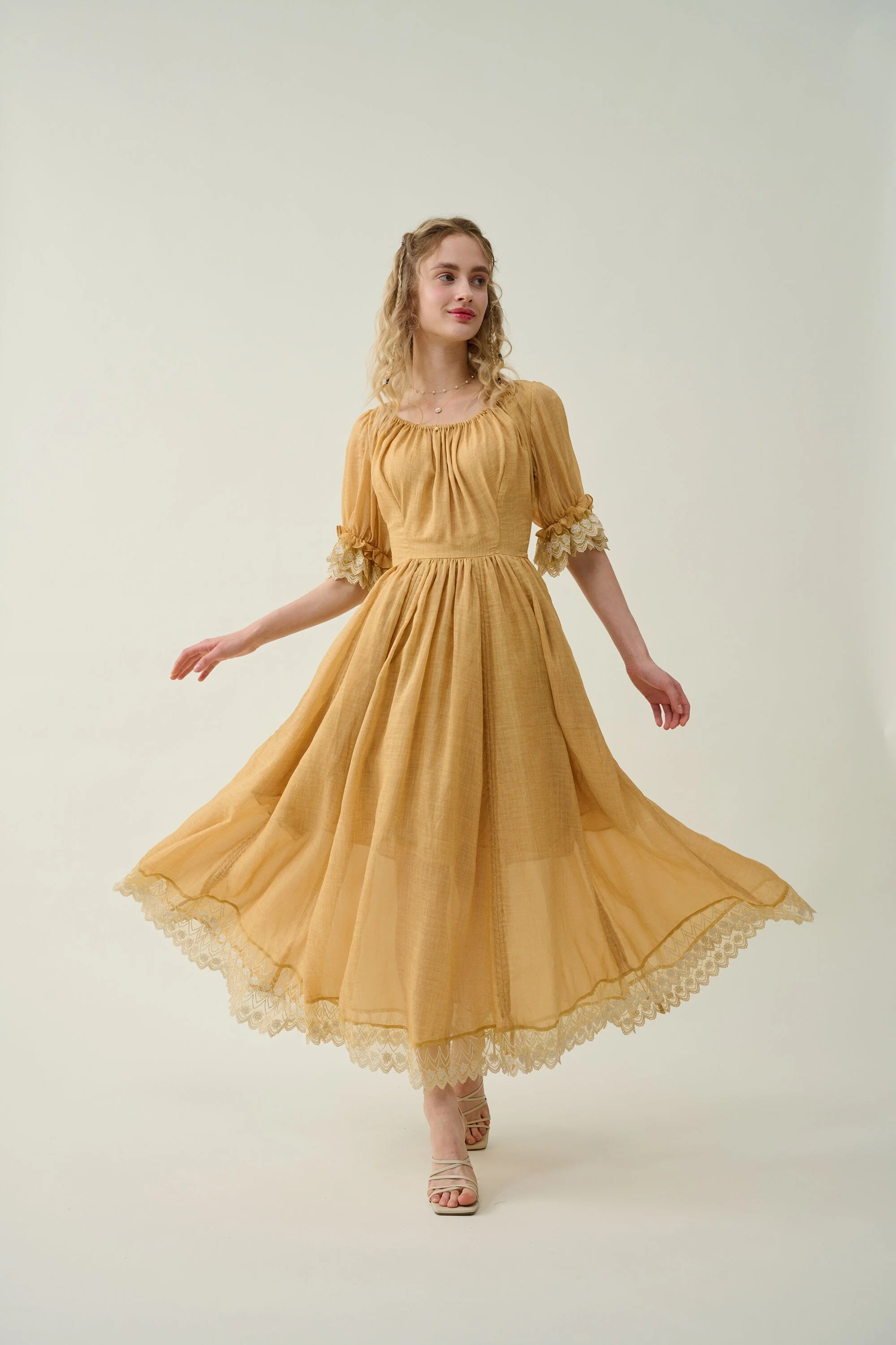 Elowen 27 | Lace Linen dress gown ( 2 way to wear ) - Image 22