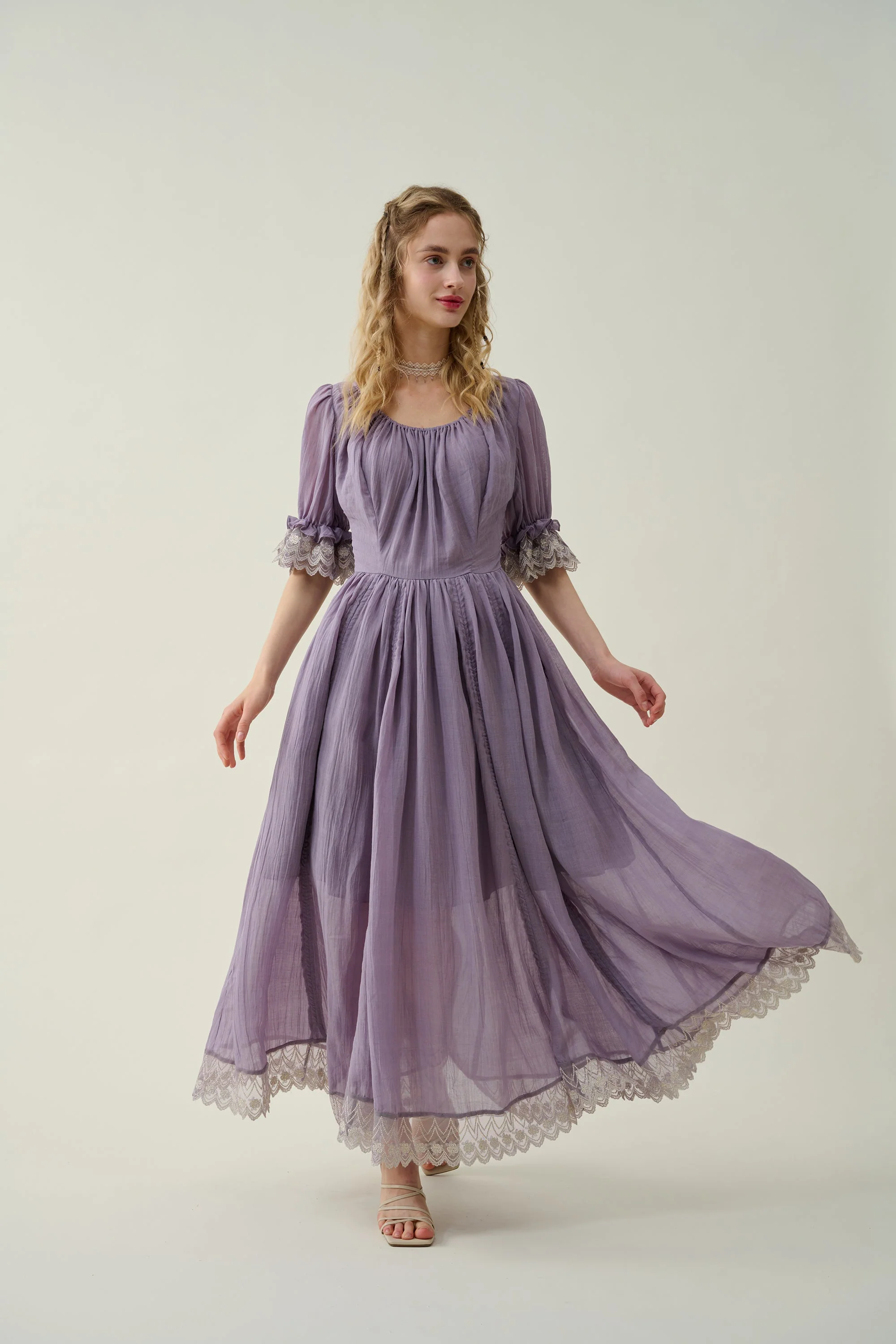 Elowen 27 | Lace Linen dress gown ( 2 way to wear ) - Image 24