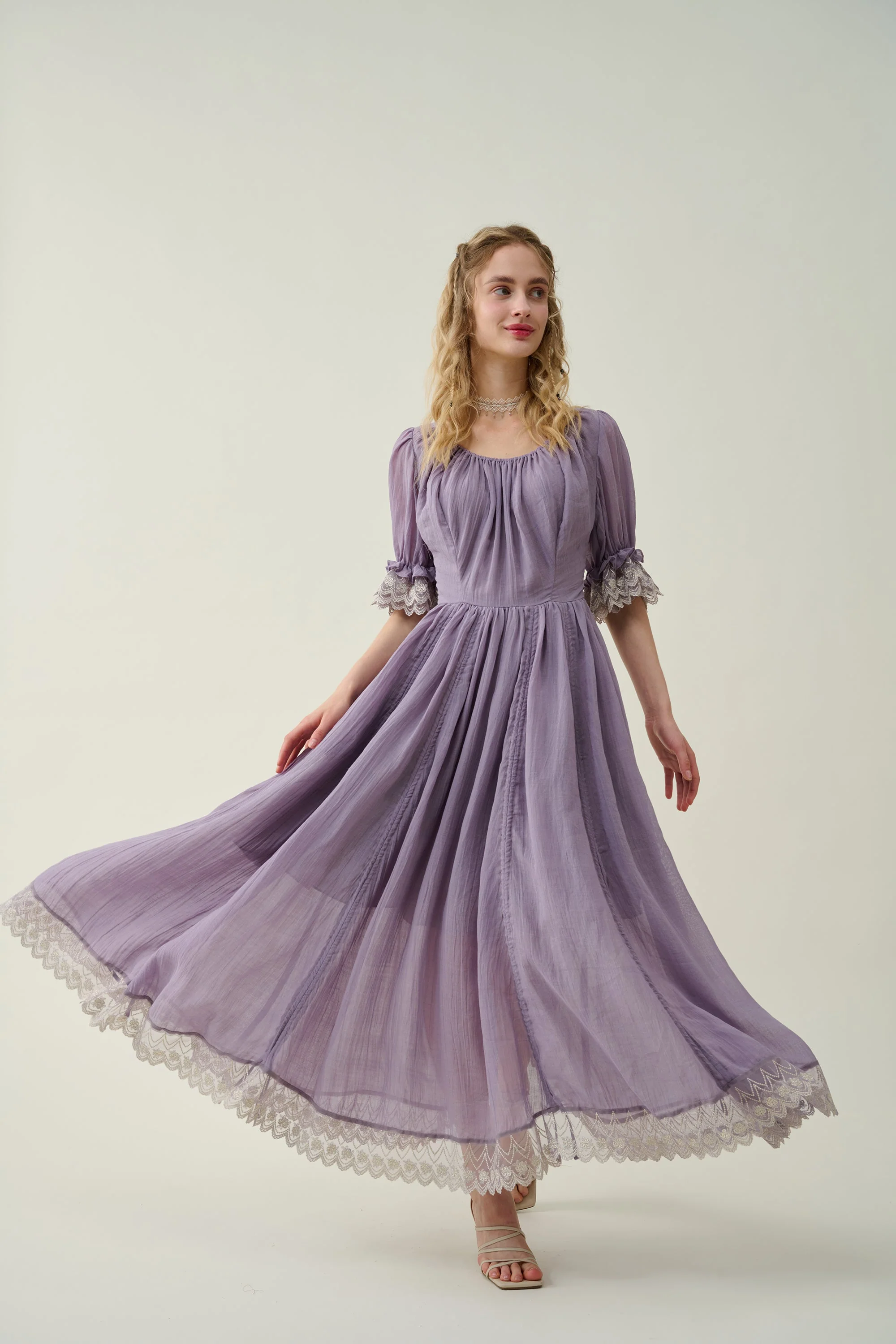Elowen 27 | Lace Linen dress gown ( 2 way to wear ) - Image 25