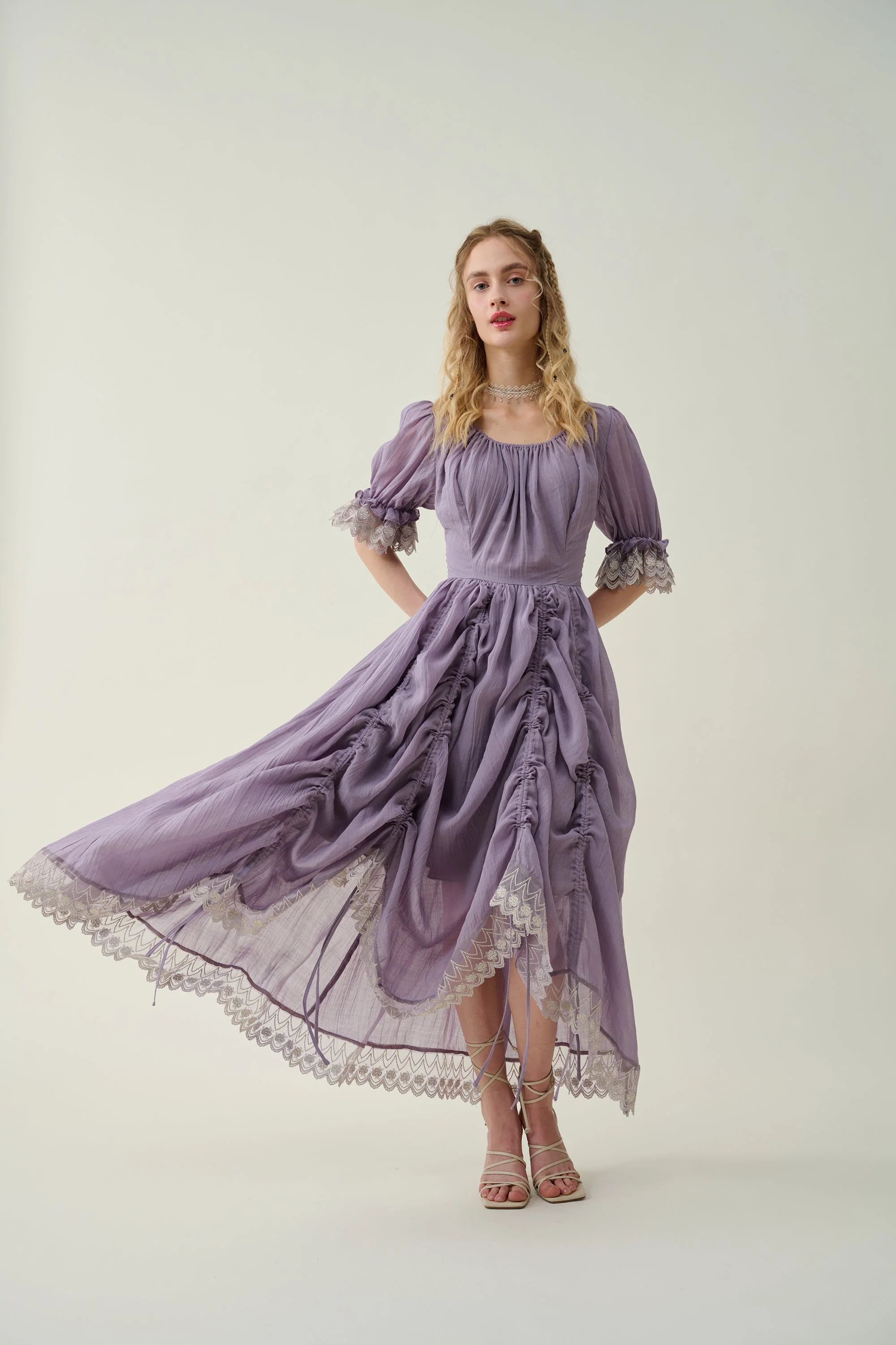 Elowen 27 | Lace Linen dress gown ( 2 way to wear ) - Image 26