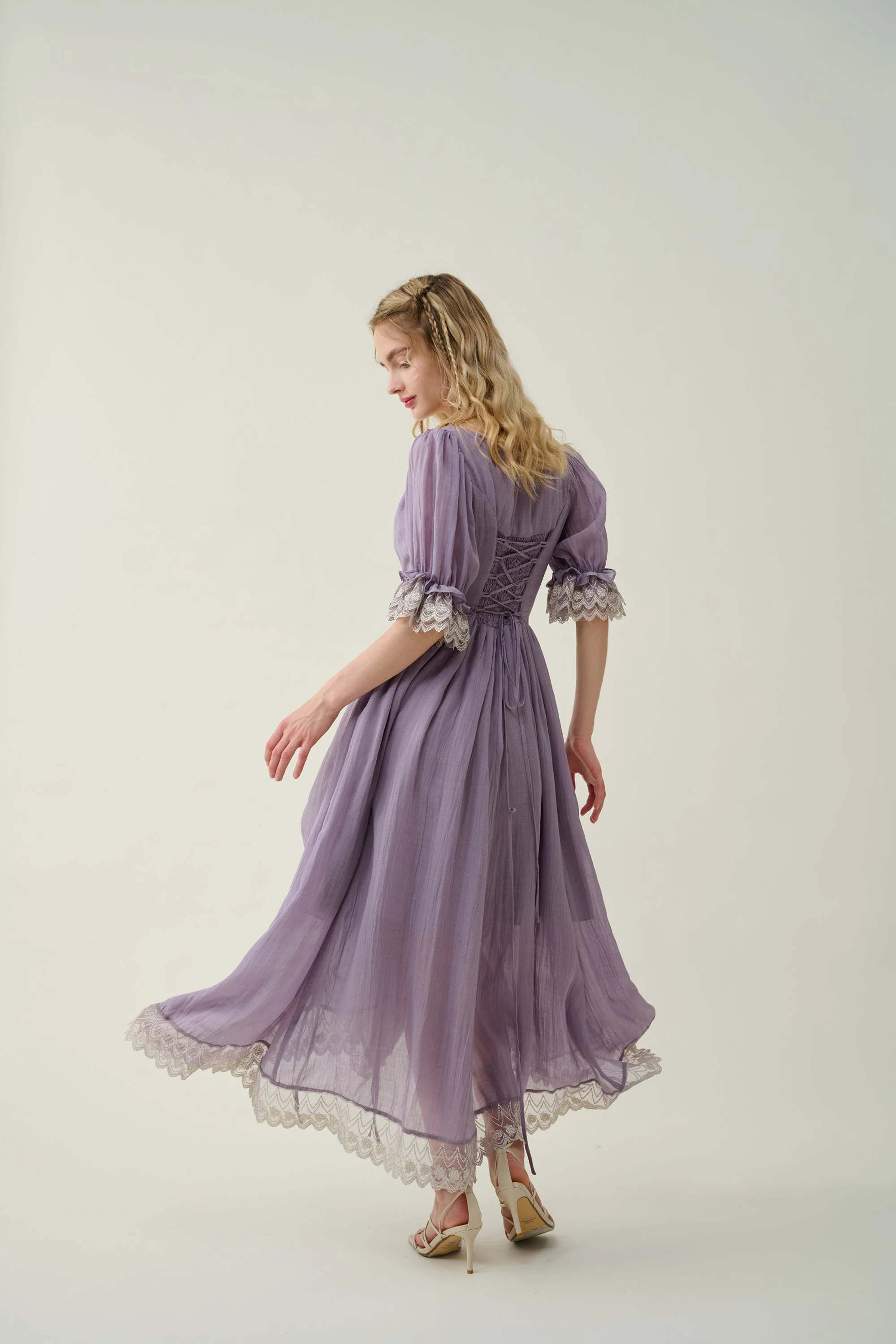Elowen 27 | Lace Linen dress gown ( 2 way to wear ) - Image 29