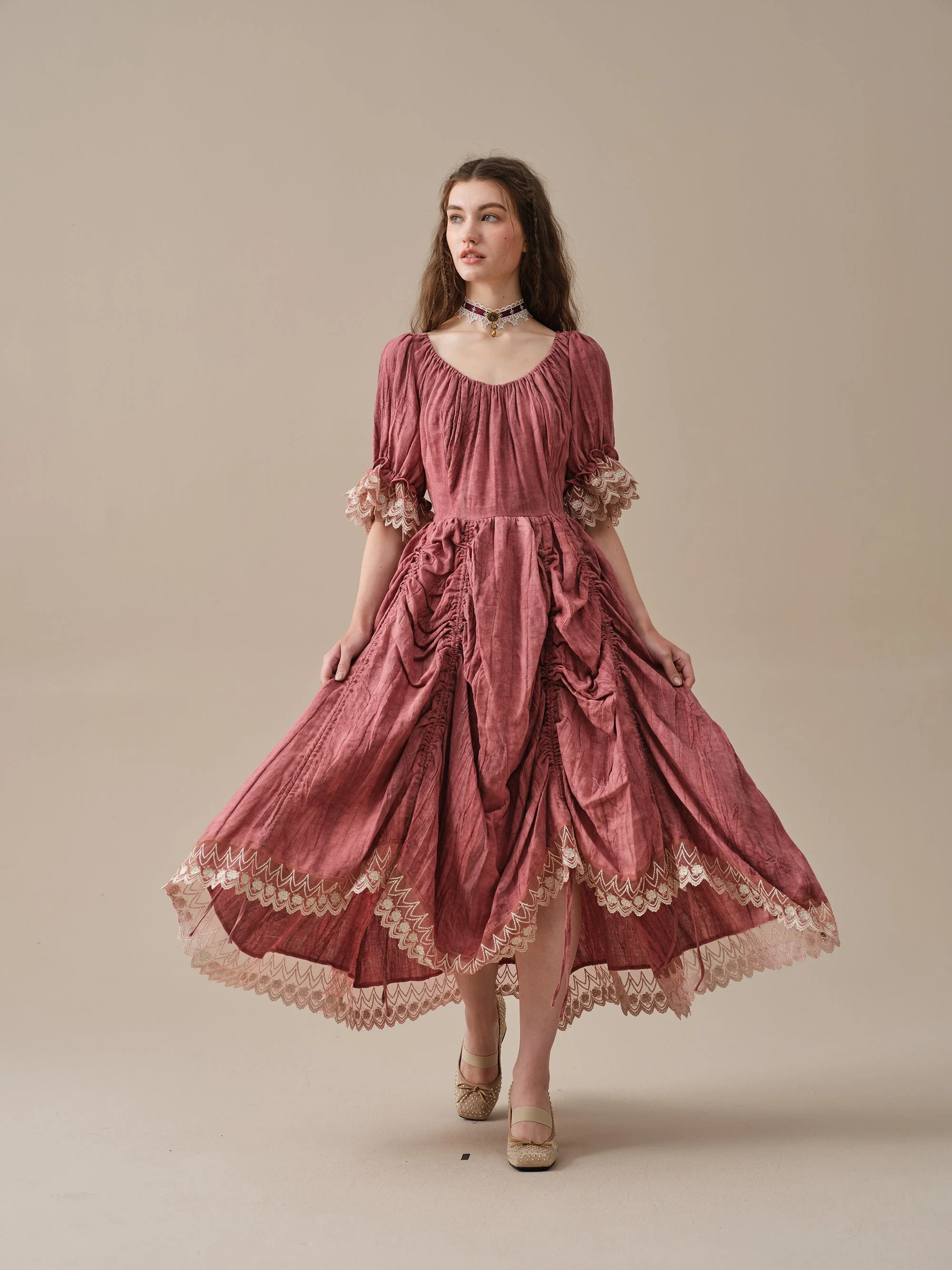 Elowen 27 | Lace Linen dress gown ( 2 way to wear ) - Image 30