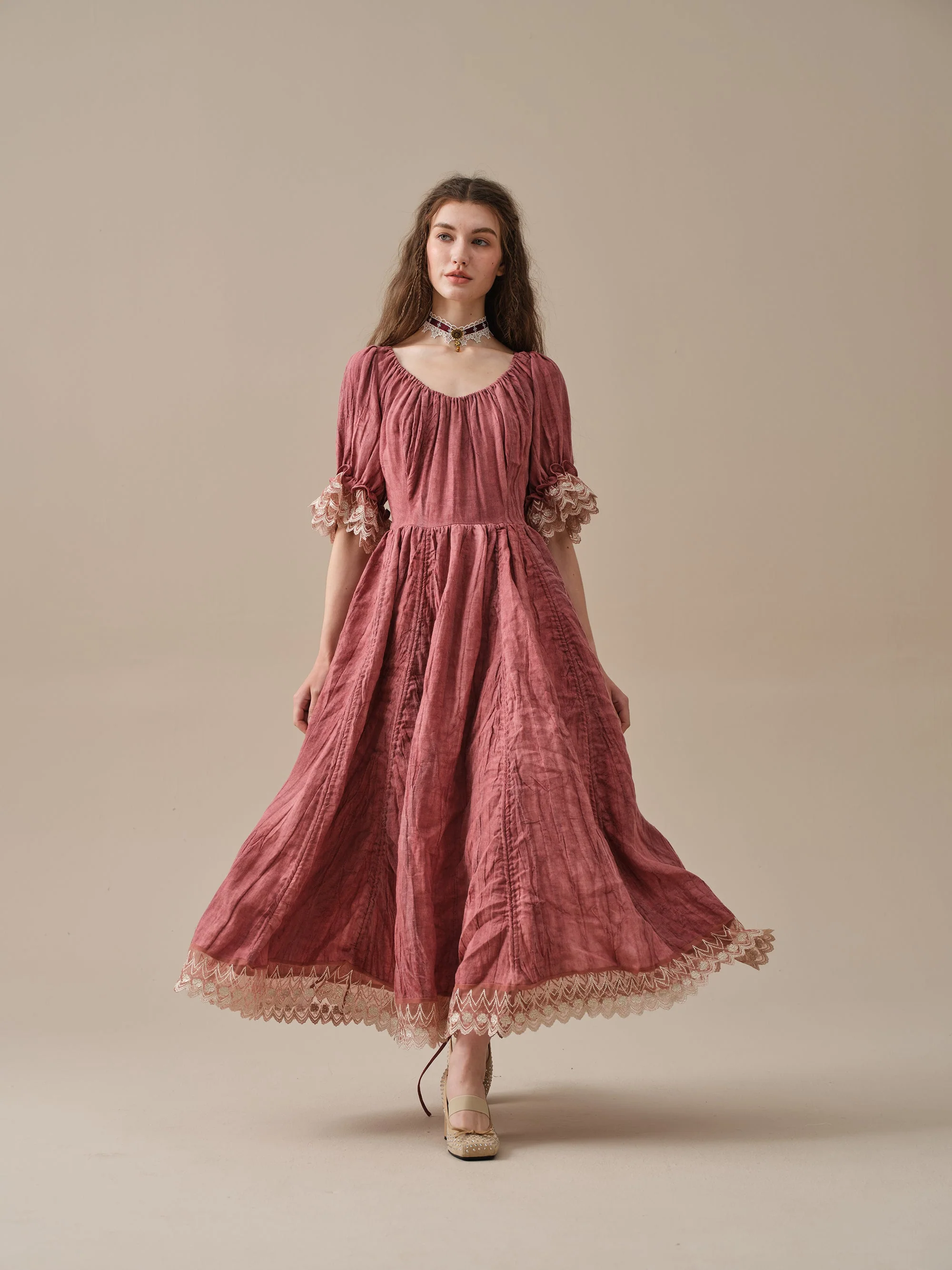Elowen 27 | Lace Linen dress gown ( 2 way to wear ) - Image 31