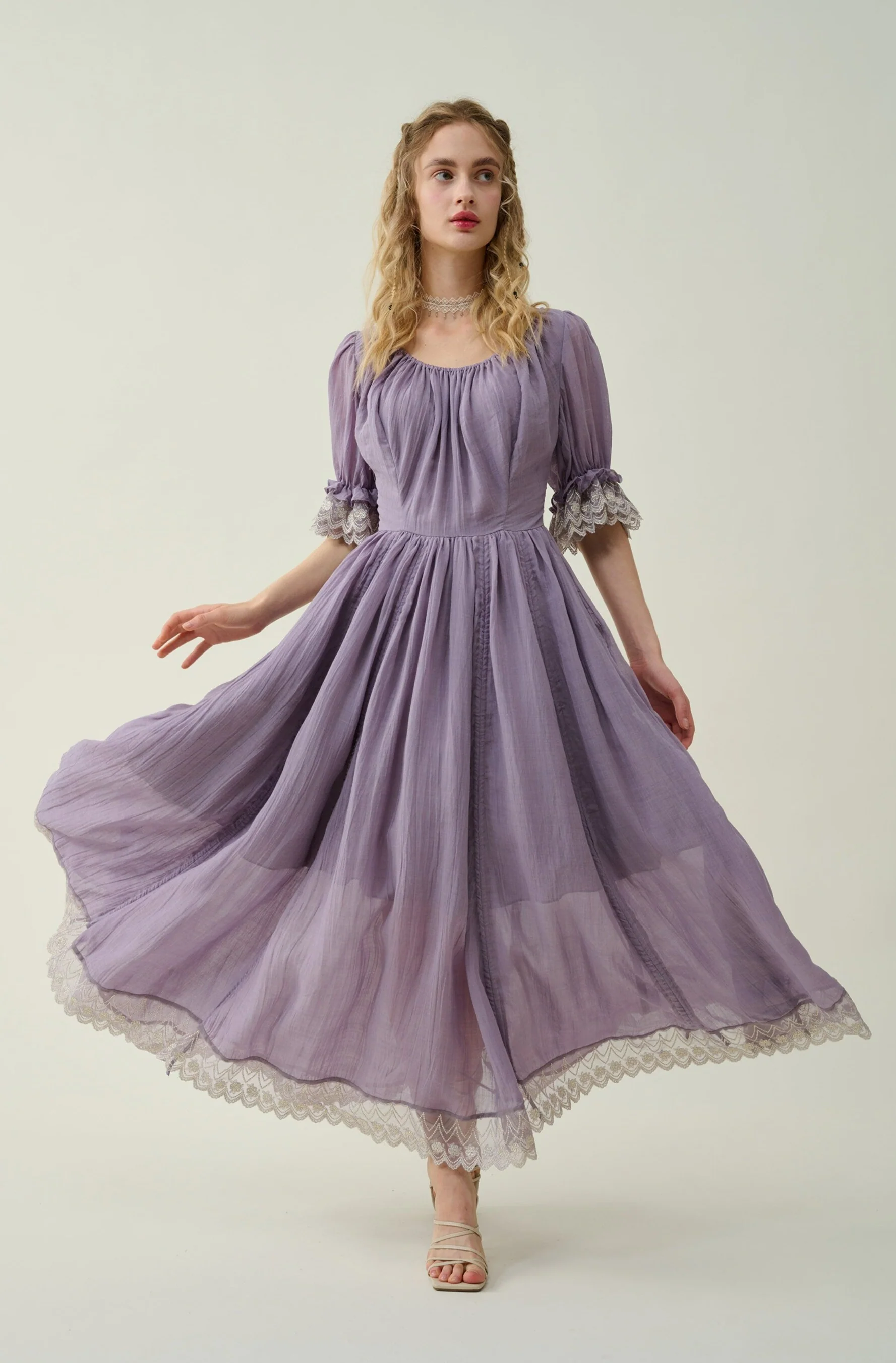 Elowen 27 | Lace Linen dress gown ( 2 way to wear ) - Image 5