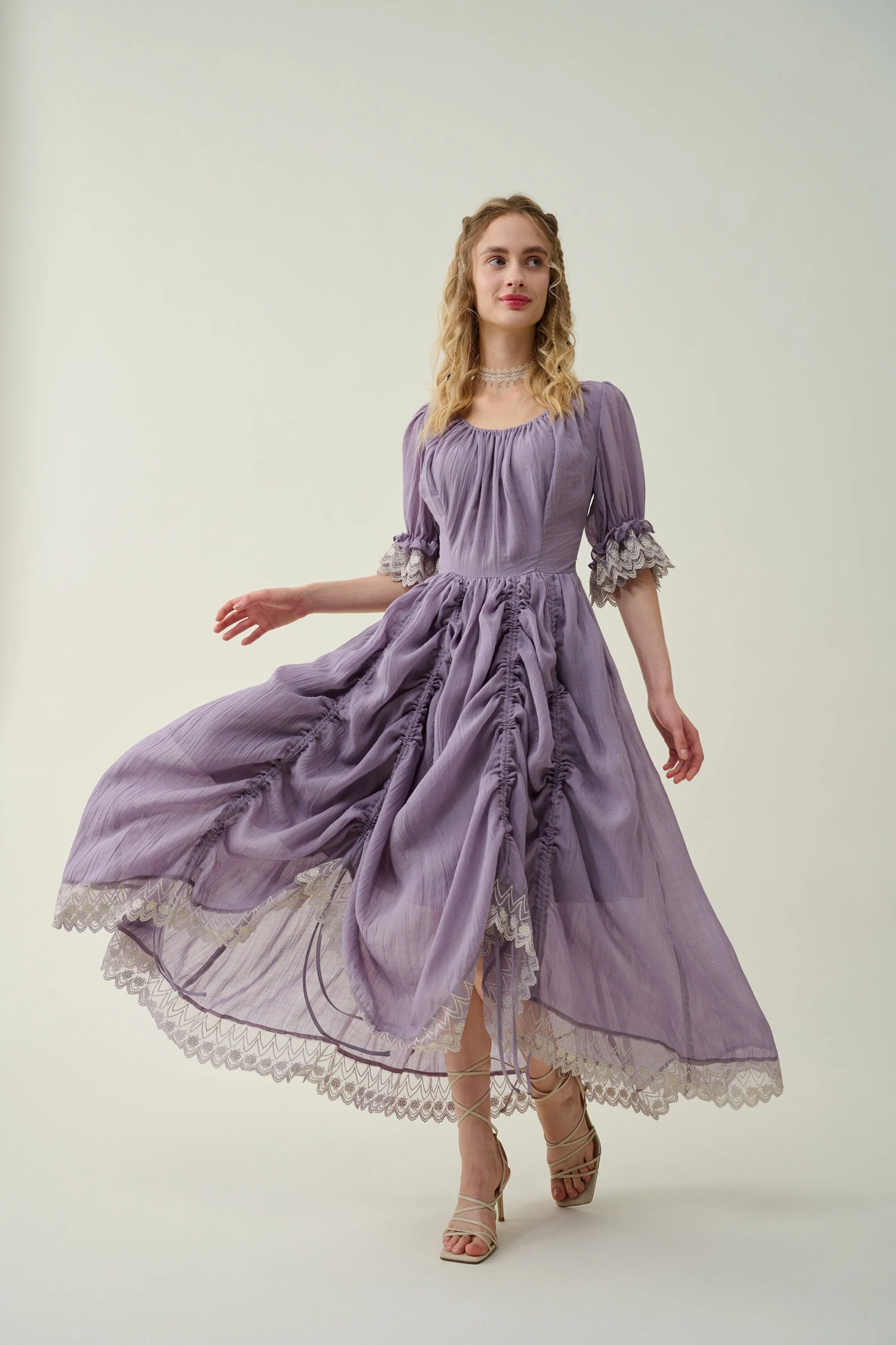 Elowen 27 | Lace Linen dress gown ( 2 way to wear ) - Image 6