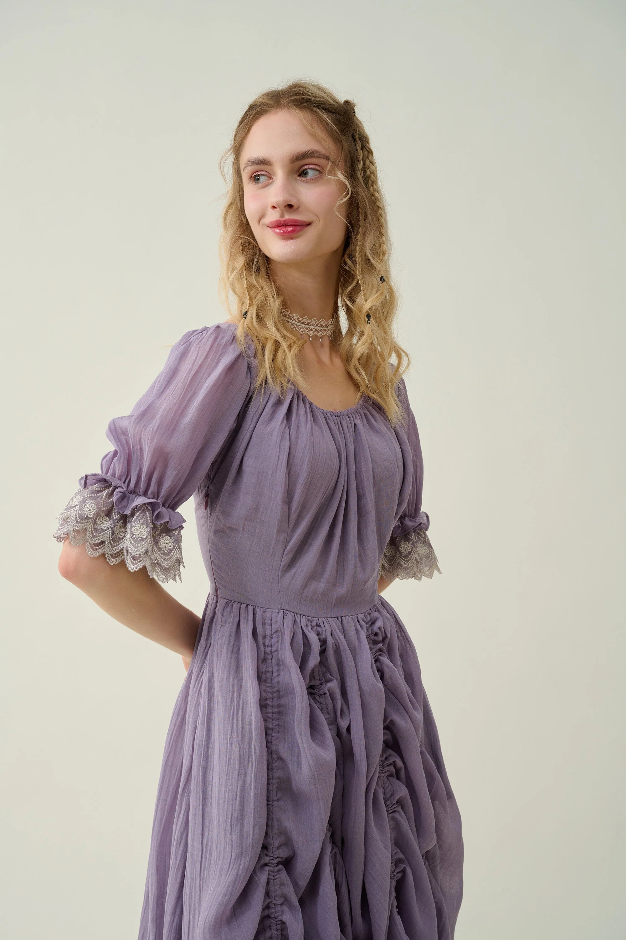 Elowen 27 | Lace Linen dress gown ( 2 way to wear ) - Image 8