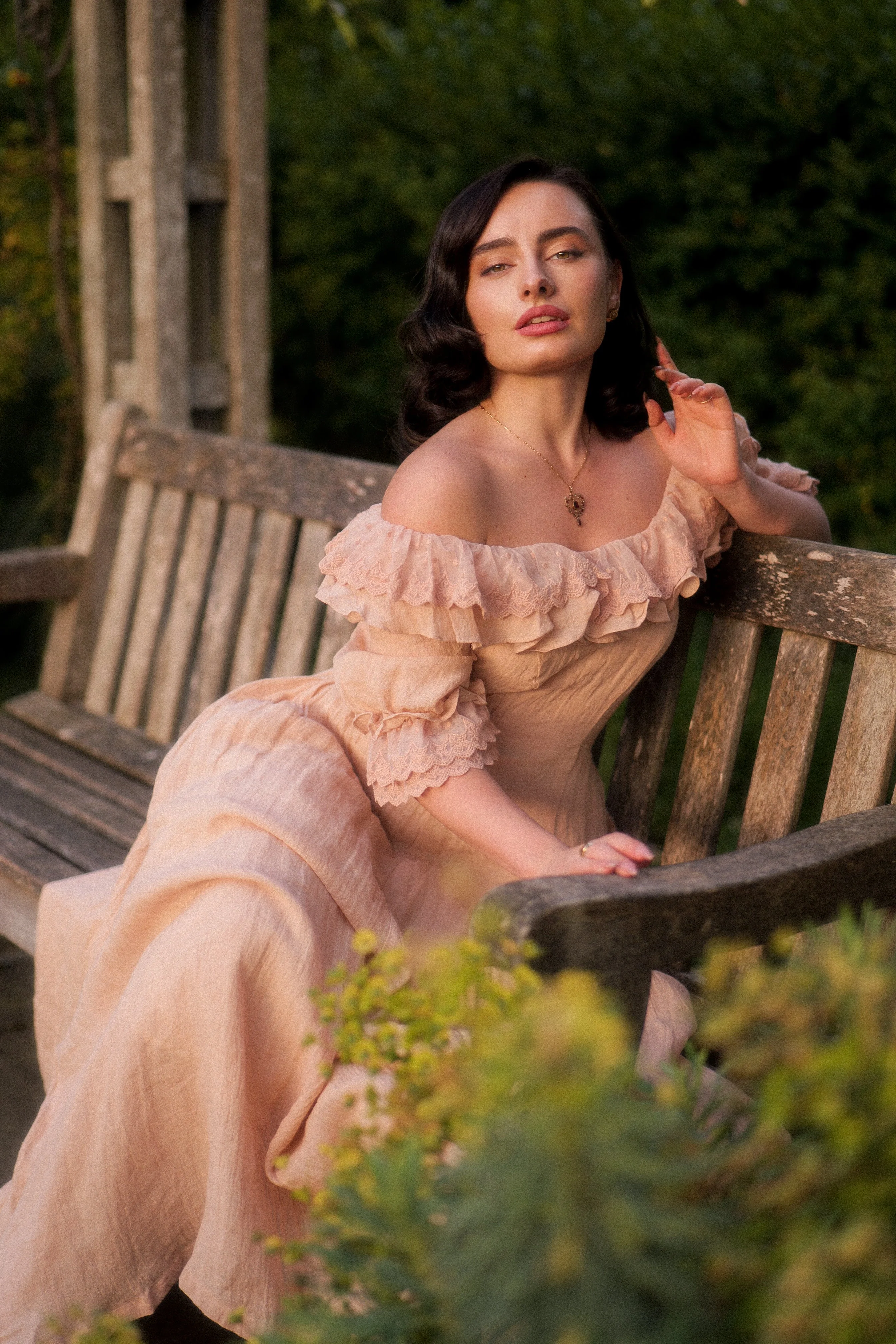 Elysia 15 | Lace-up linen flared dress - Image 4