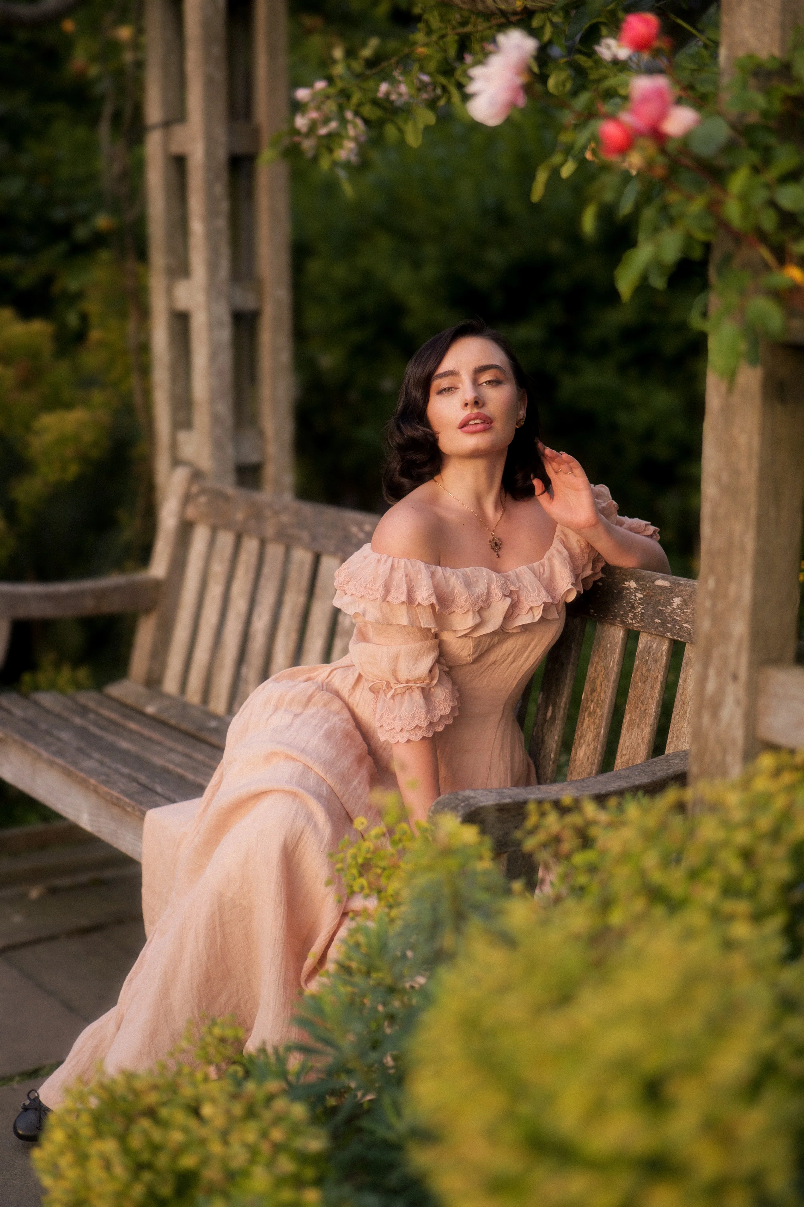 Elysia 15 | Lace-up linen flared dress - Image 8