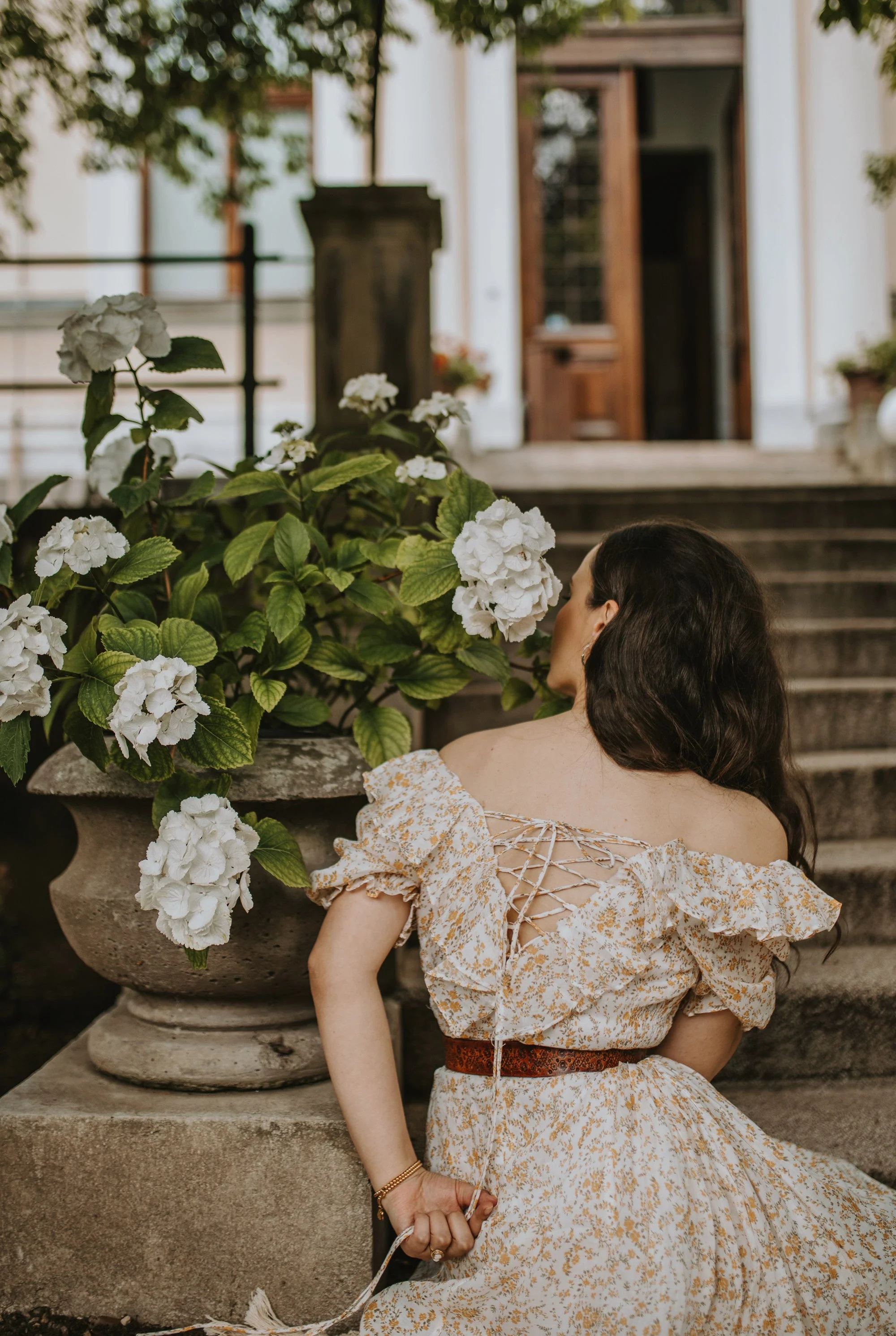 Elysia 15 | Lace-up linen flared dress - Image 22