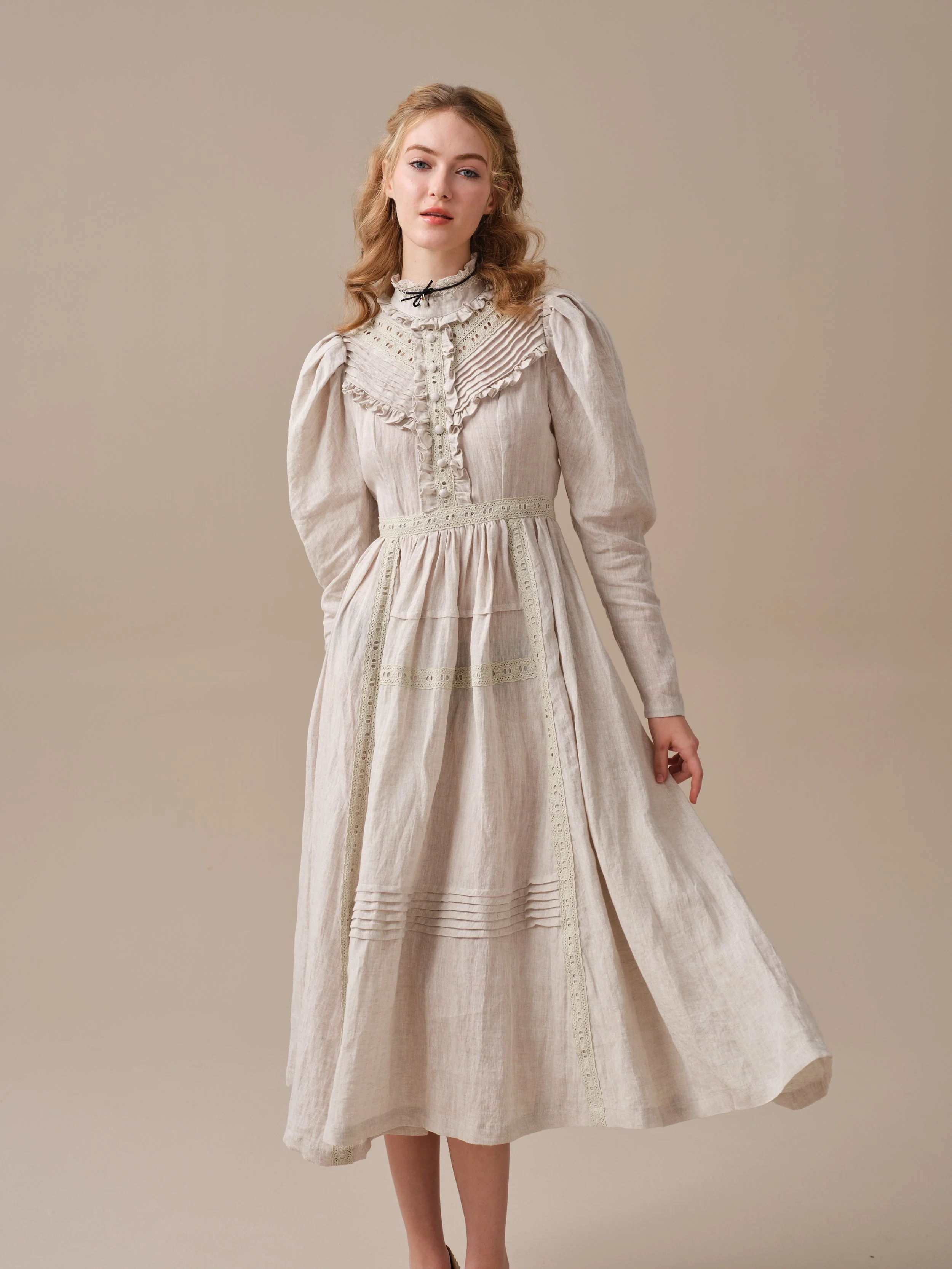 MARY 18 | VINTAGE LINEN DRESS GOWN - Image 13
