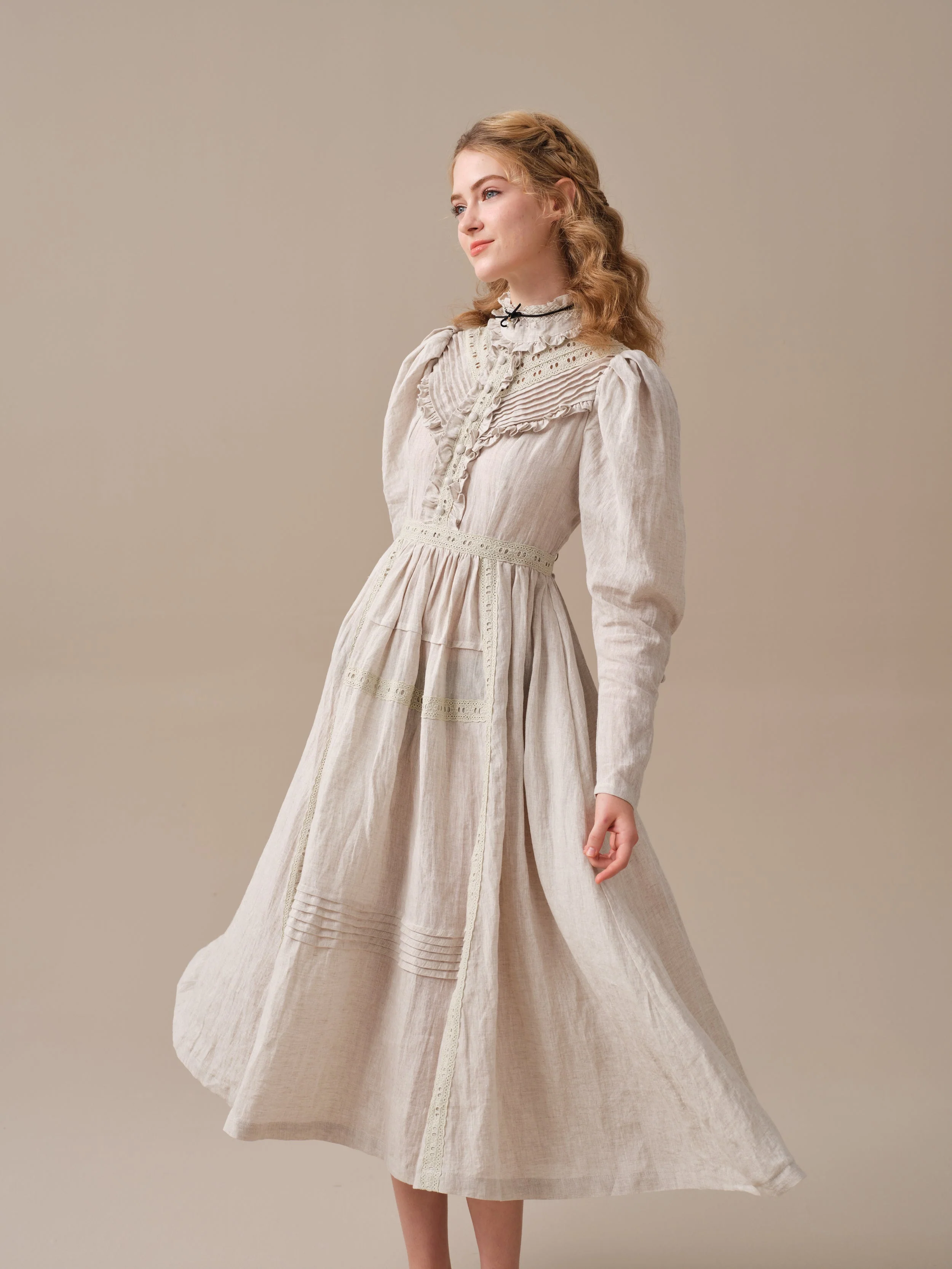 MARY 18 | VINTAGE LINEN DRESS GOWN - Image 14