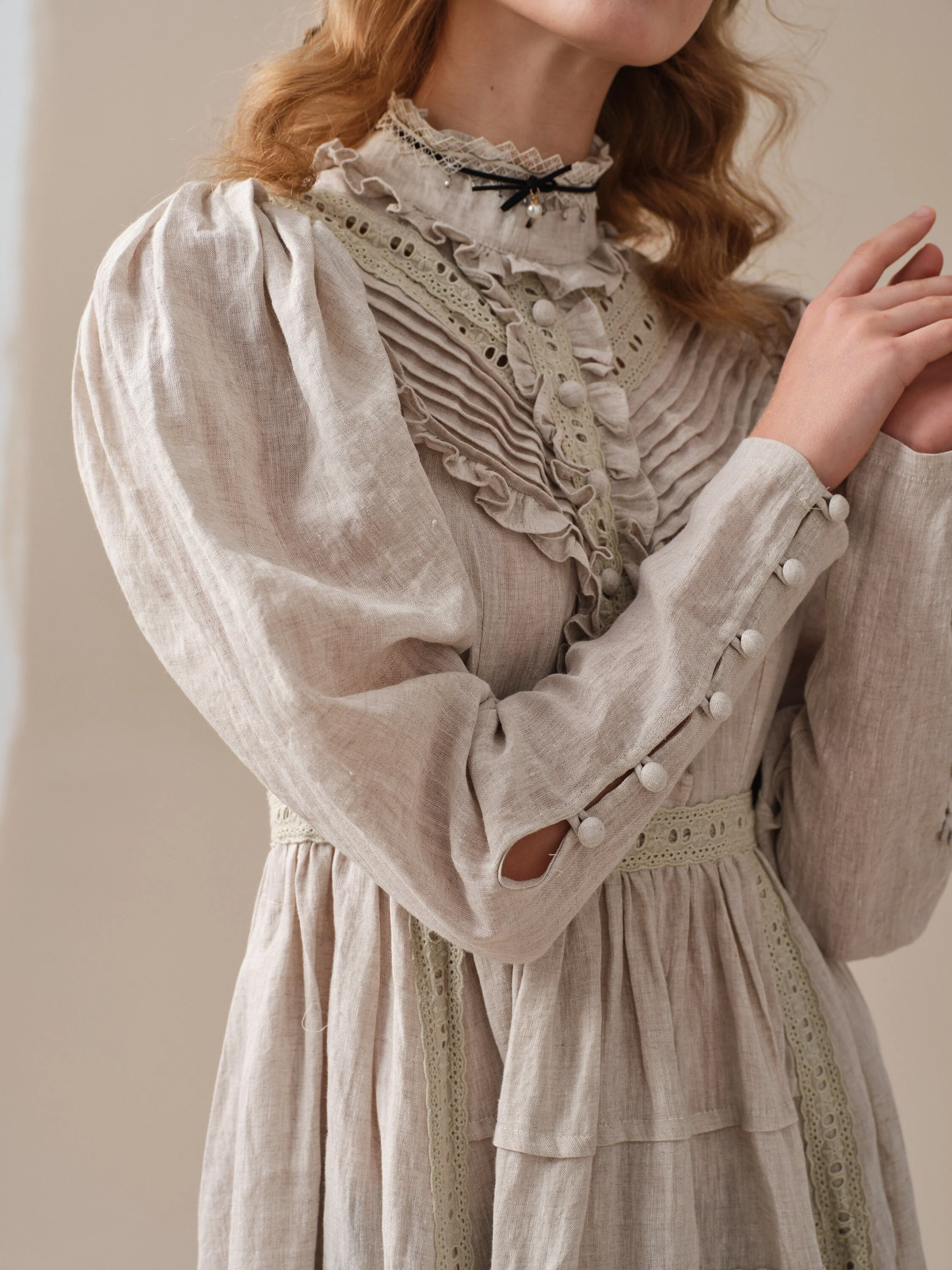 MARY 18 | VINTAGE LINEN DRESS GOWN - Image 11