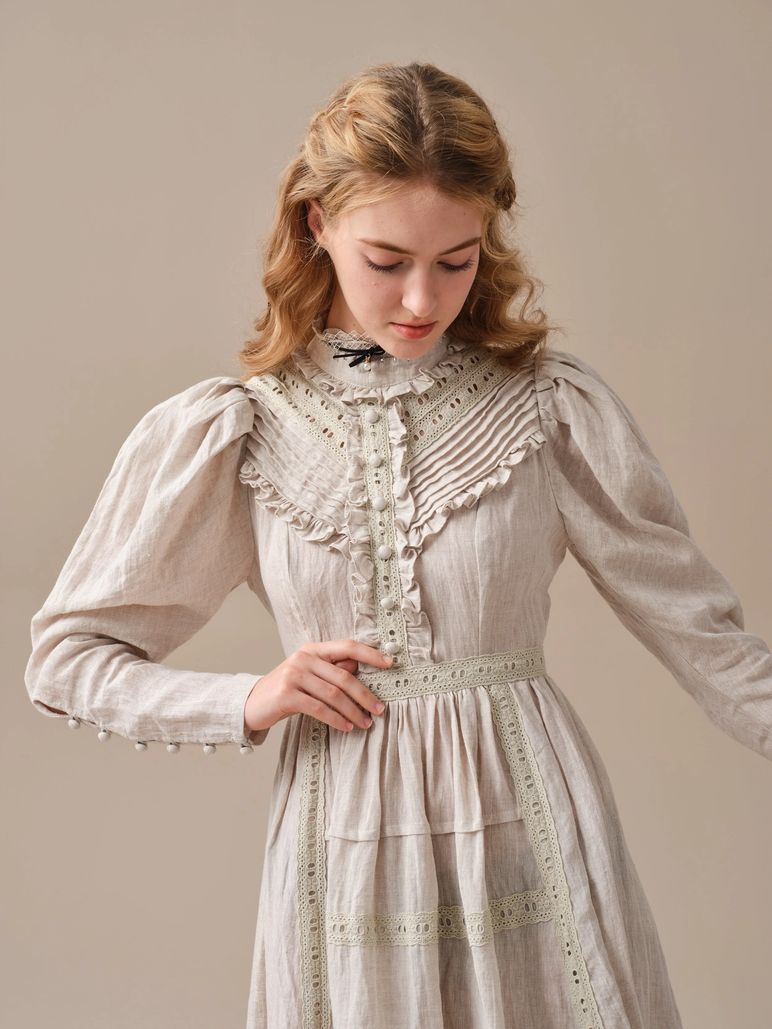 MARY 18 | VINTAGE LINEN DRESS GOWN - Image 14