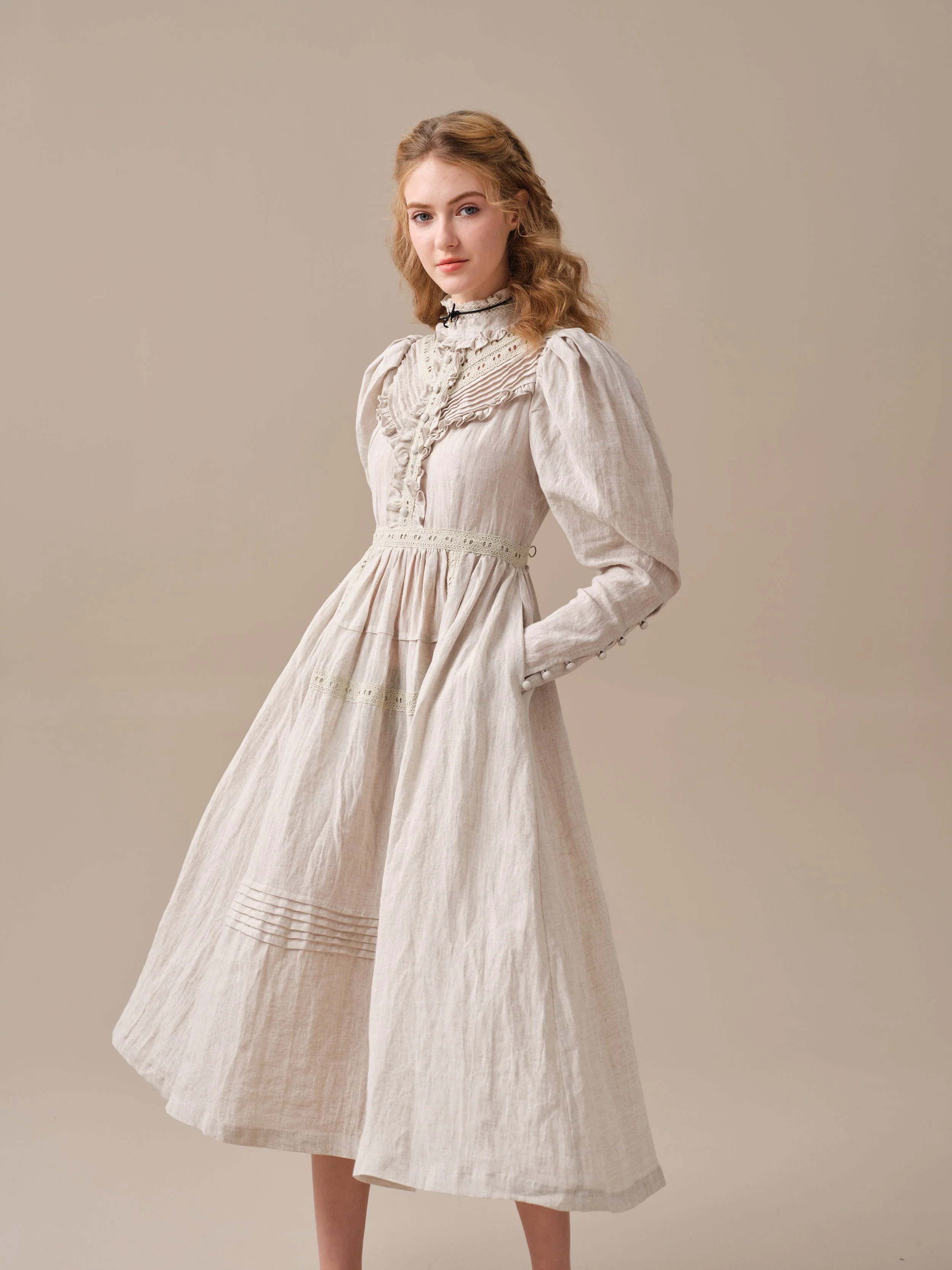 MARY 18 | VINTAGE LINEN DRESS GOWN - Image 16