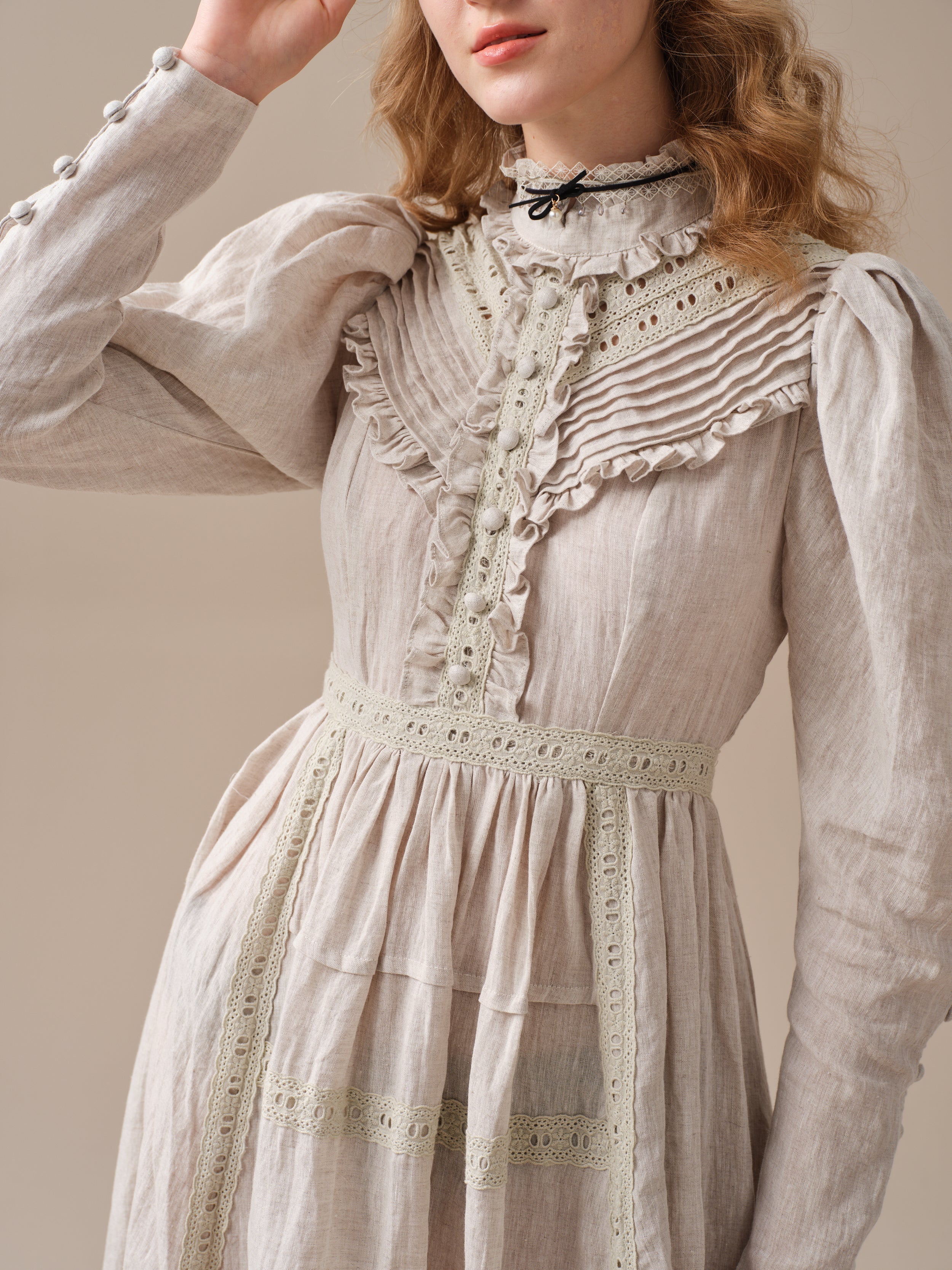 MARY 18 | VINTAGE LINEN DRESS GOWN - Image 17