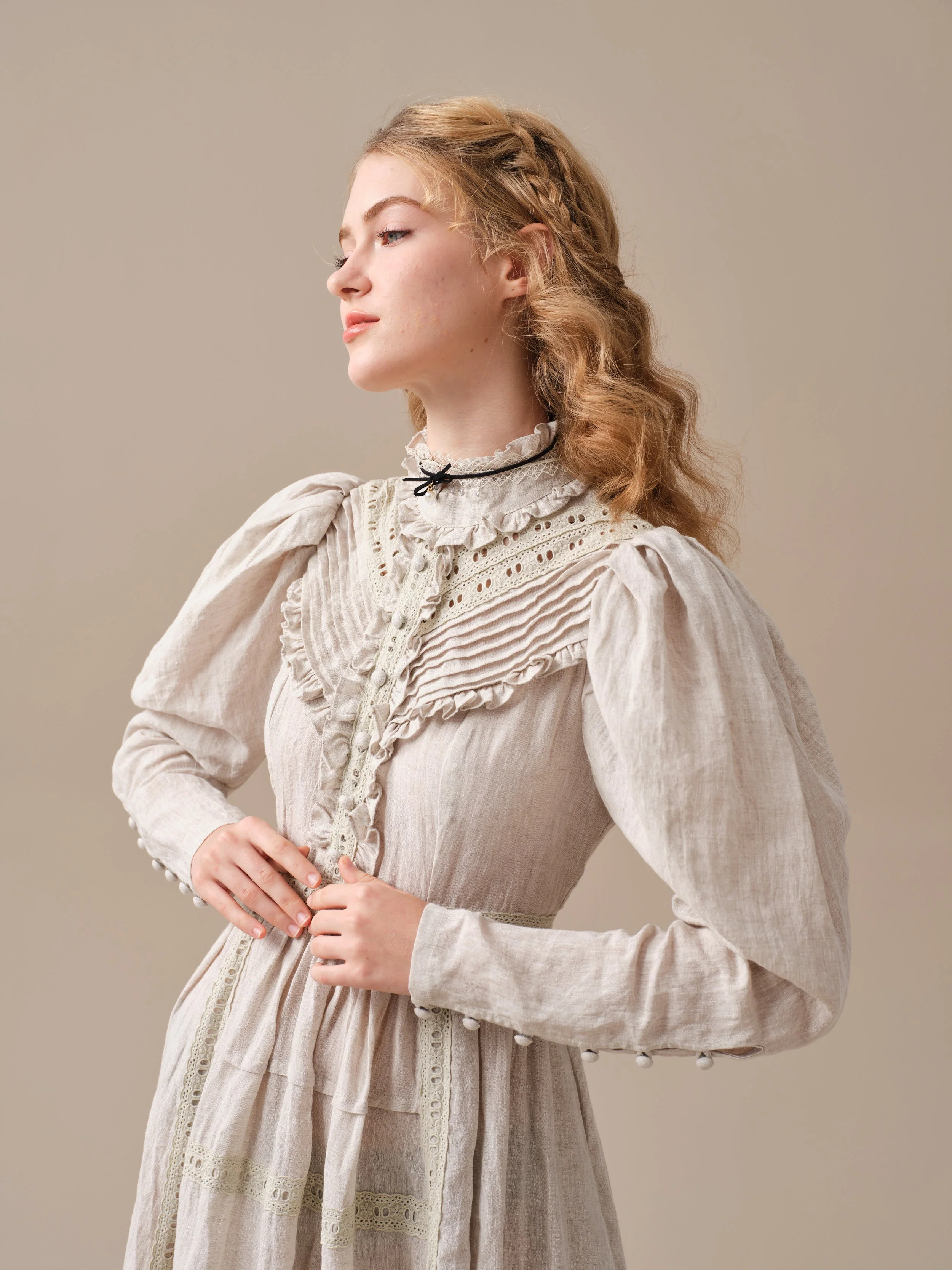 MARY 18 | VINTAGE LINEN DRESS GOWN - Image 19