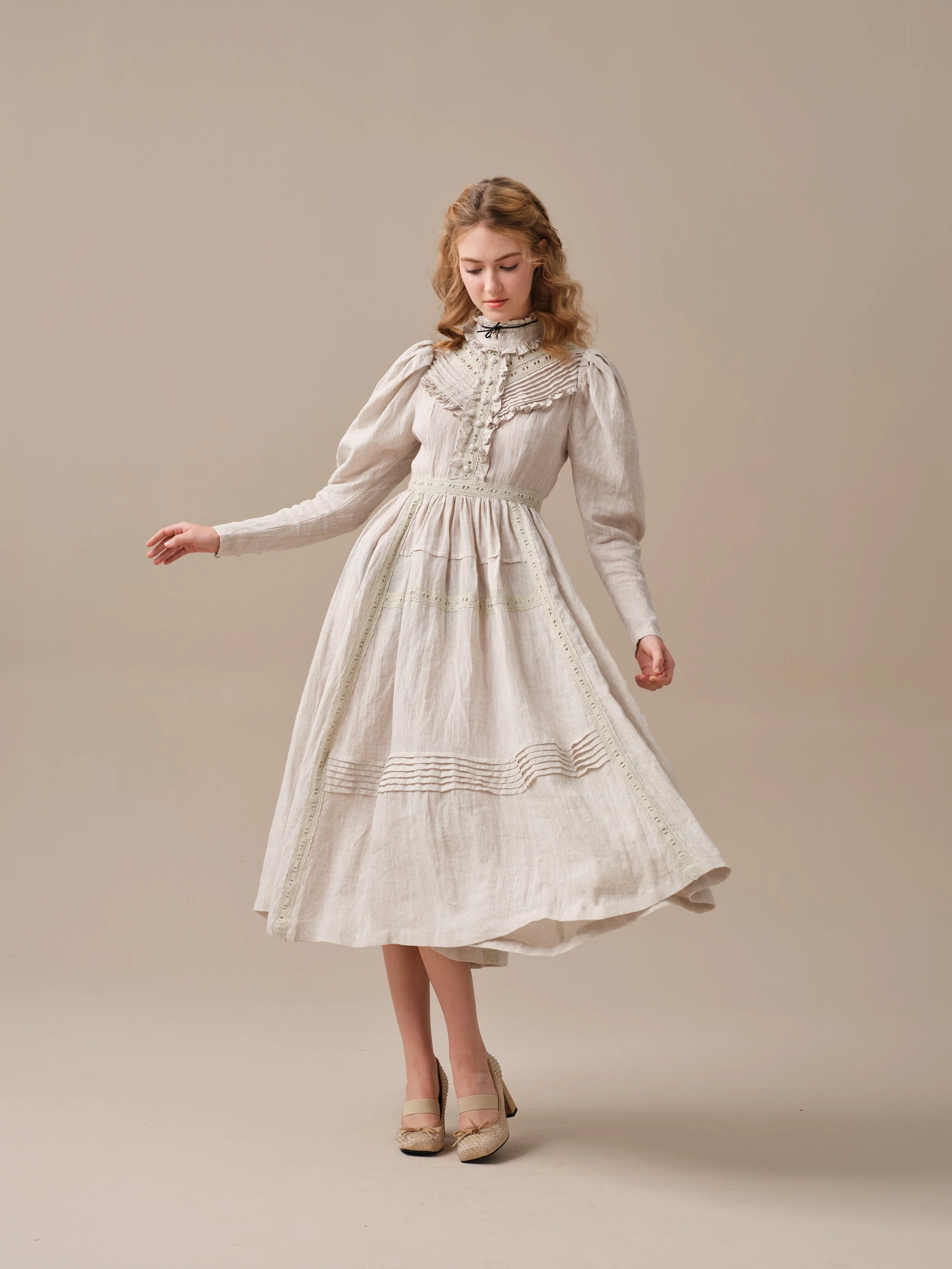 MARY 18 | VINTAGE LINEN DRESS GOWN - Image 22