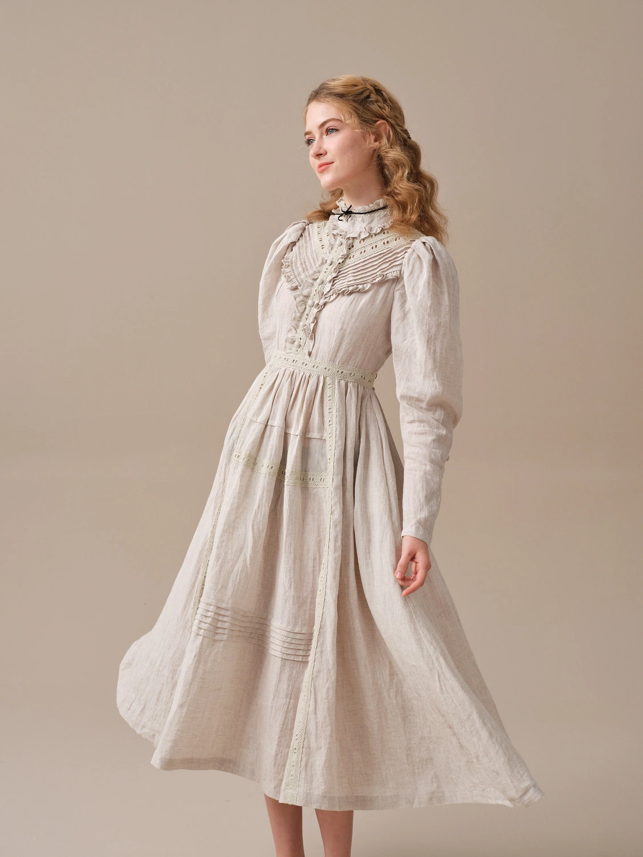 MARY 18 | VINTAGE LINEN DRESS GOWN - Image 5