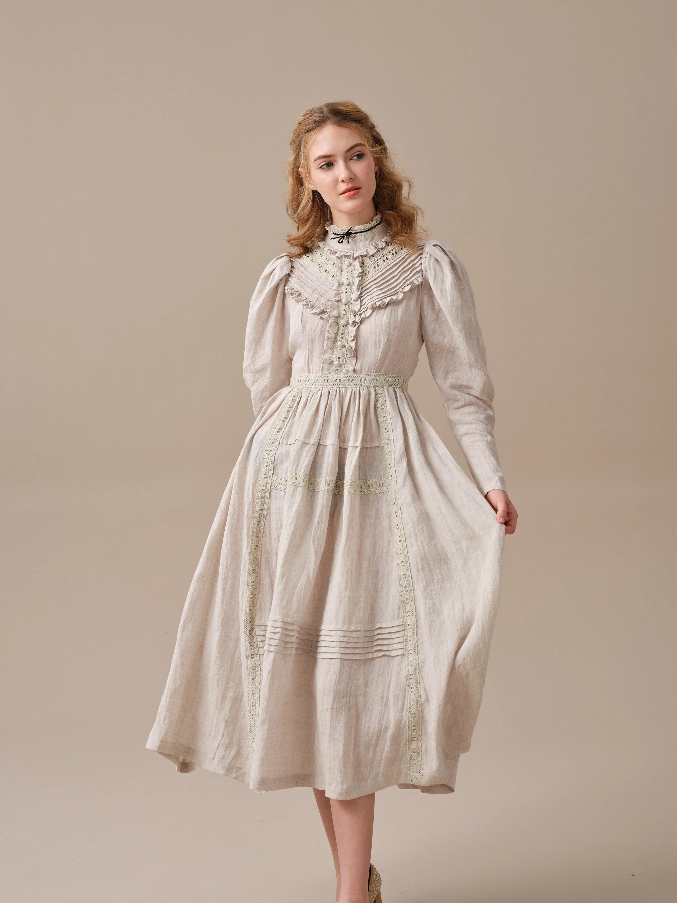 MARY 18 | VINTAGE LINEN DRESS GOWN - Image 7