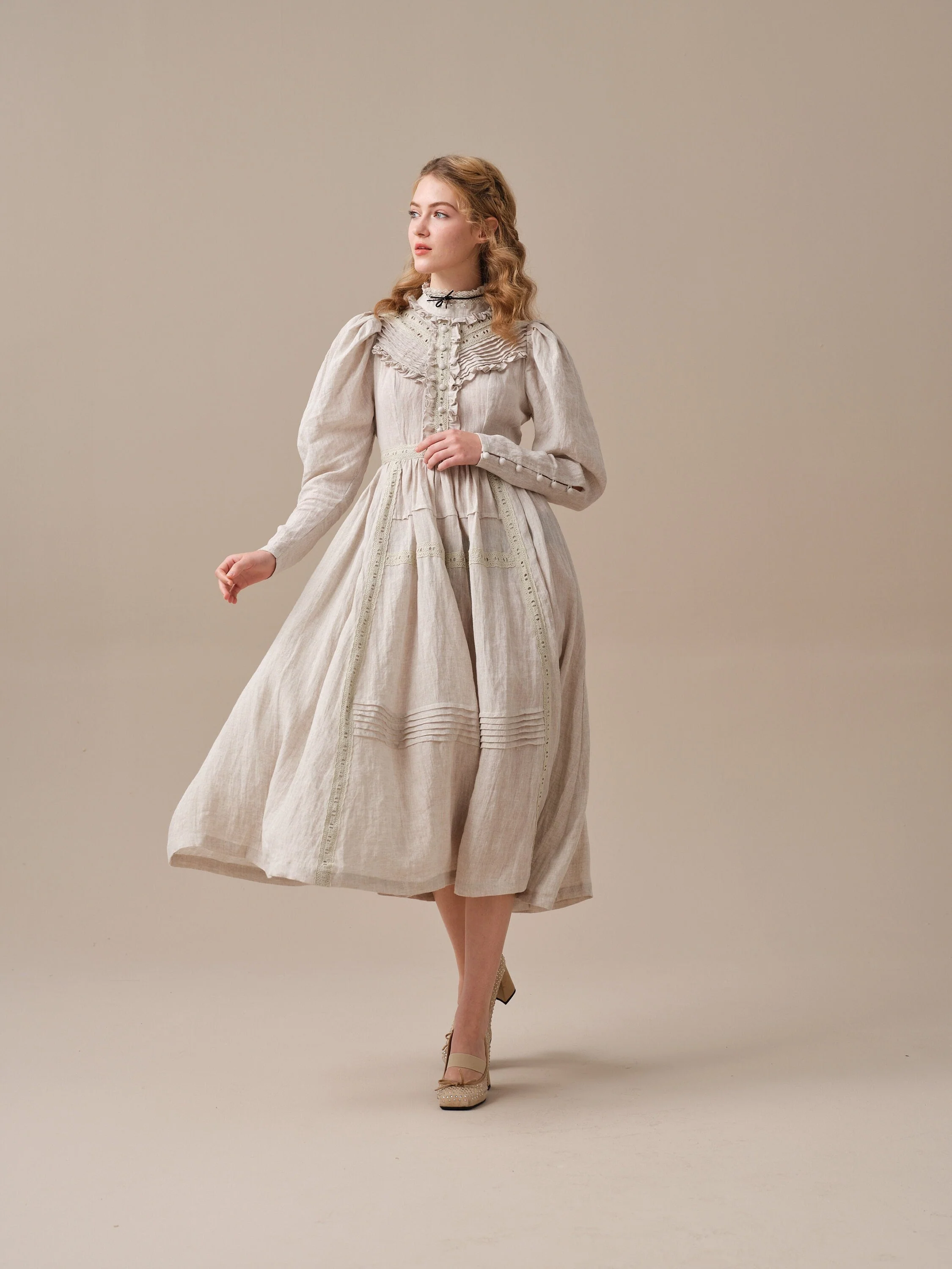 MARY 18 | VINTAGE LINEN DRESS GOWN - Image 9