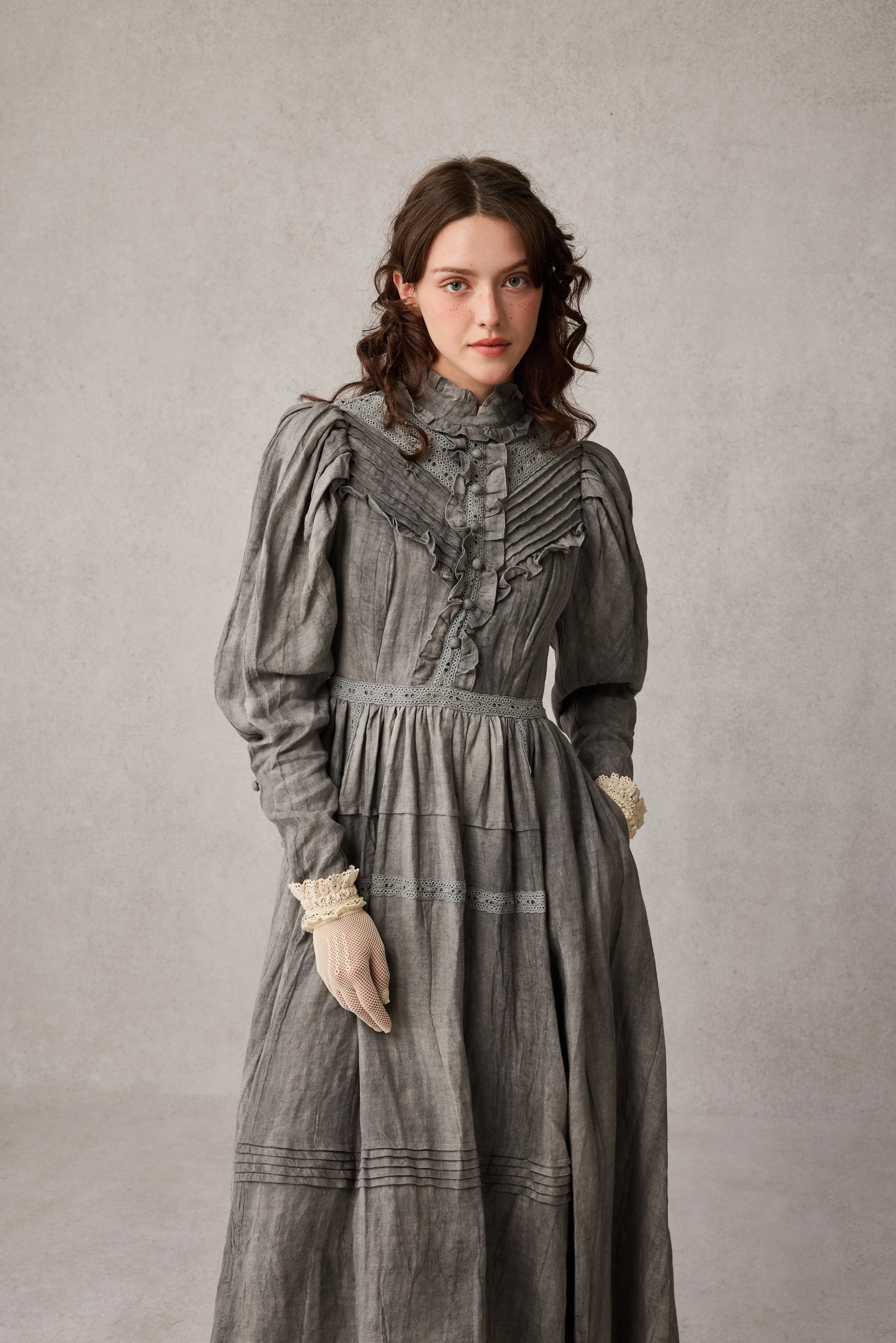 MARY 18 | VINTAGE LINEN DRESS GOWN - Image 44