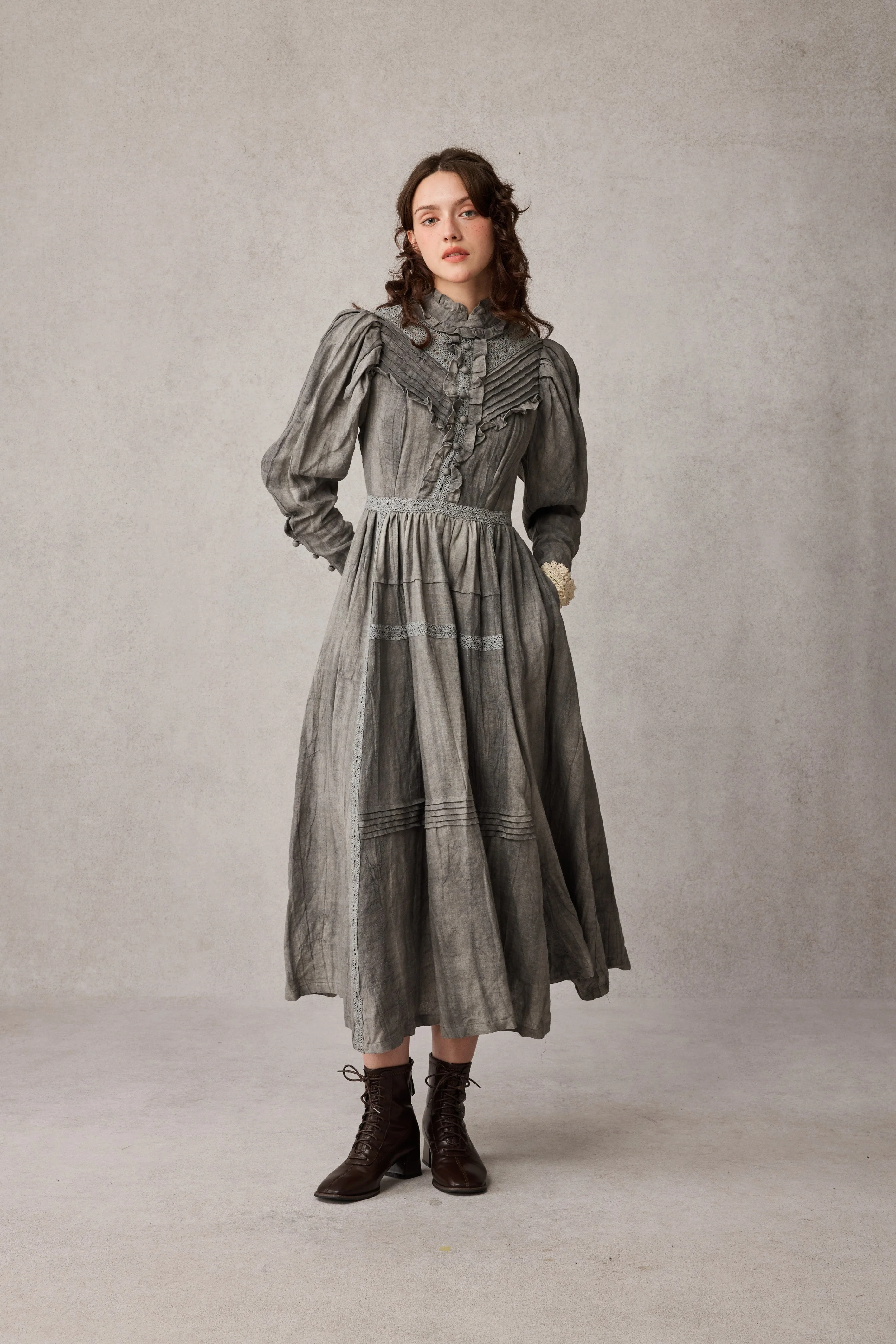 MARY 18 | VINTAGE LINEN DRESS GOWN - Image 45