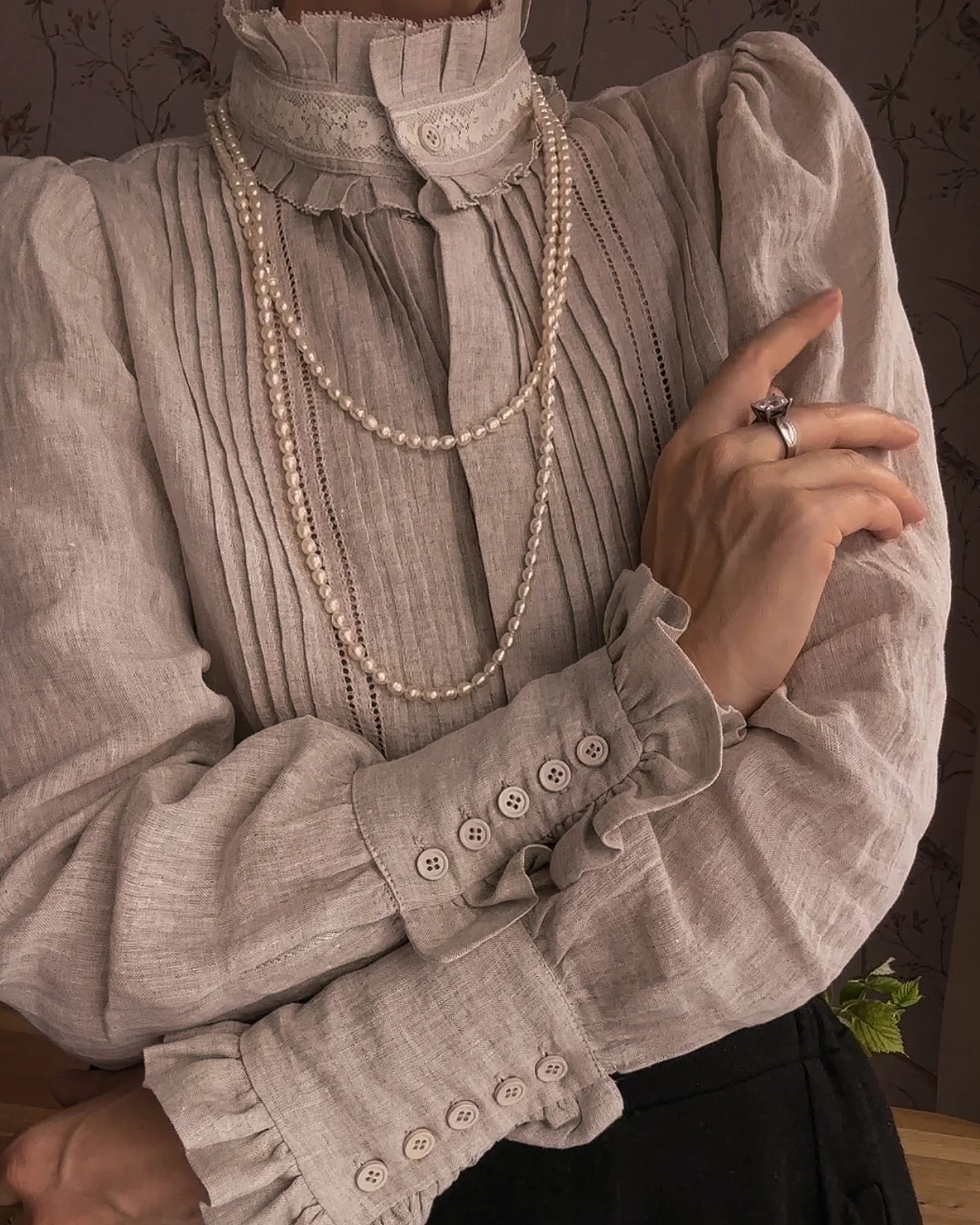 Sharon 21 |pintucked luxury linen shirt blouse - Image 16