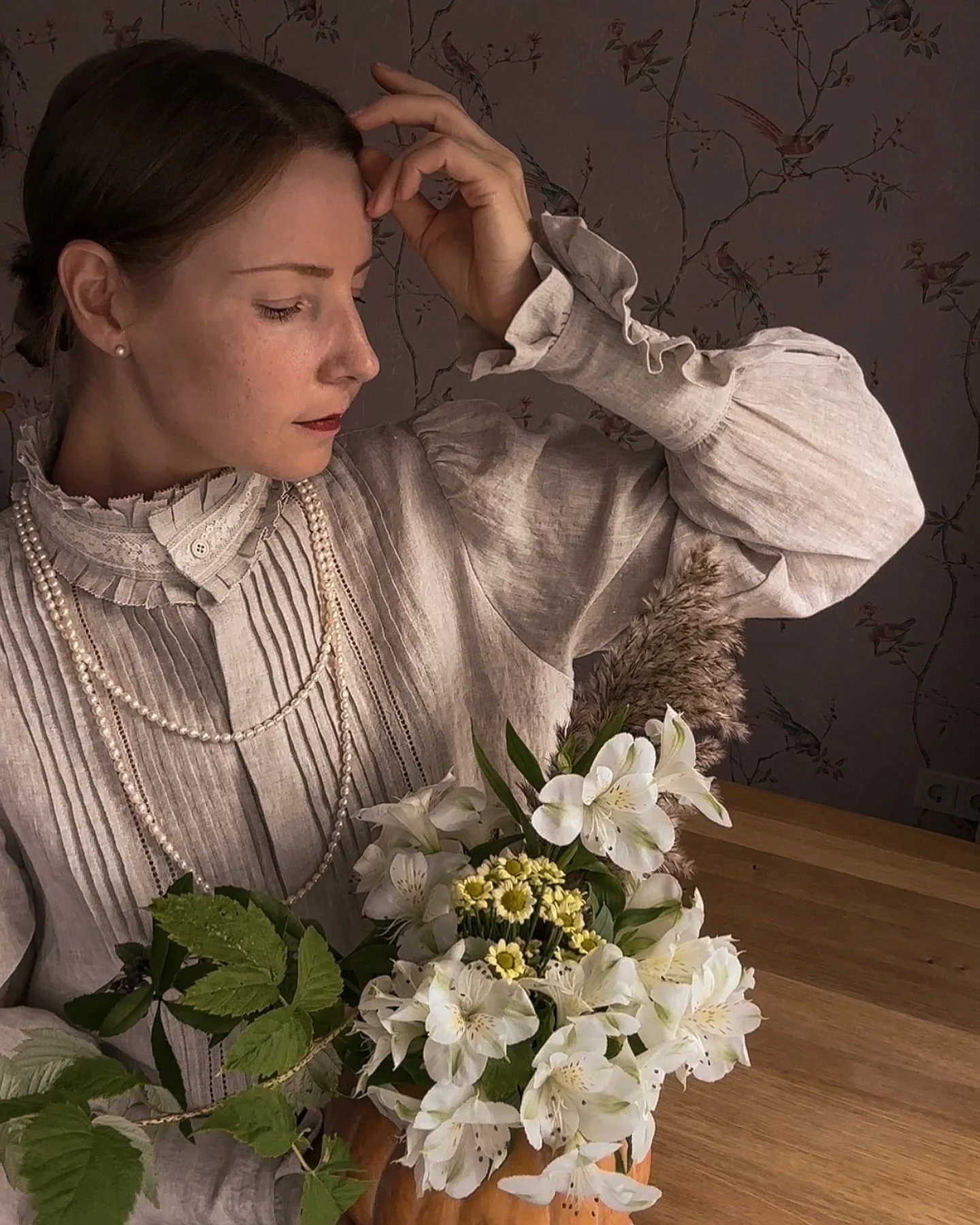 Sharon 21 |pintucked luxury linen shirt blouse - Image 19