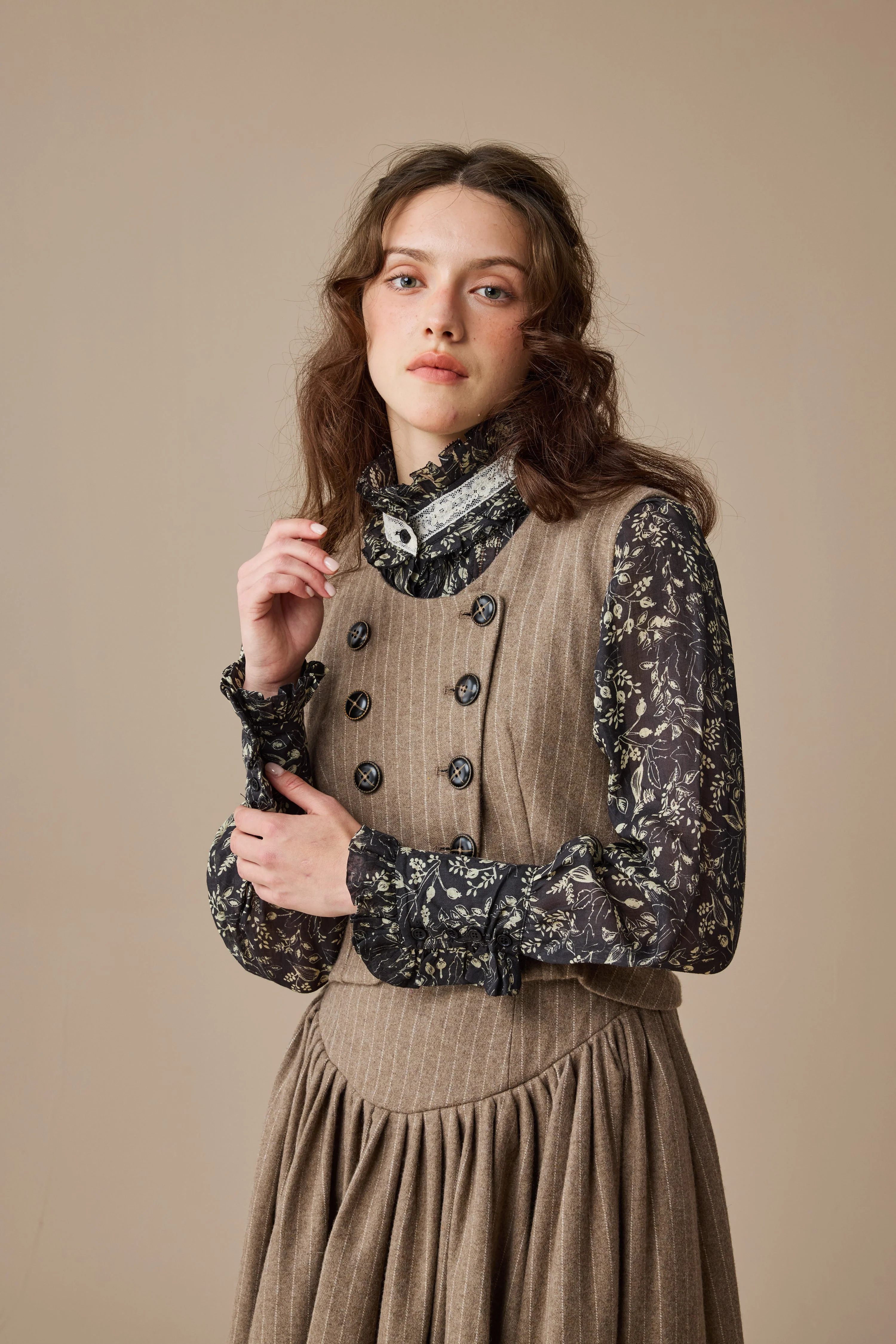 Sharon 21 |pintucked luxury linen shirt blouse - Image 4