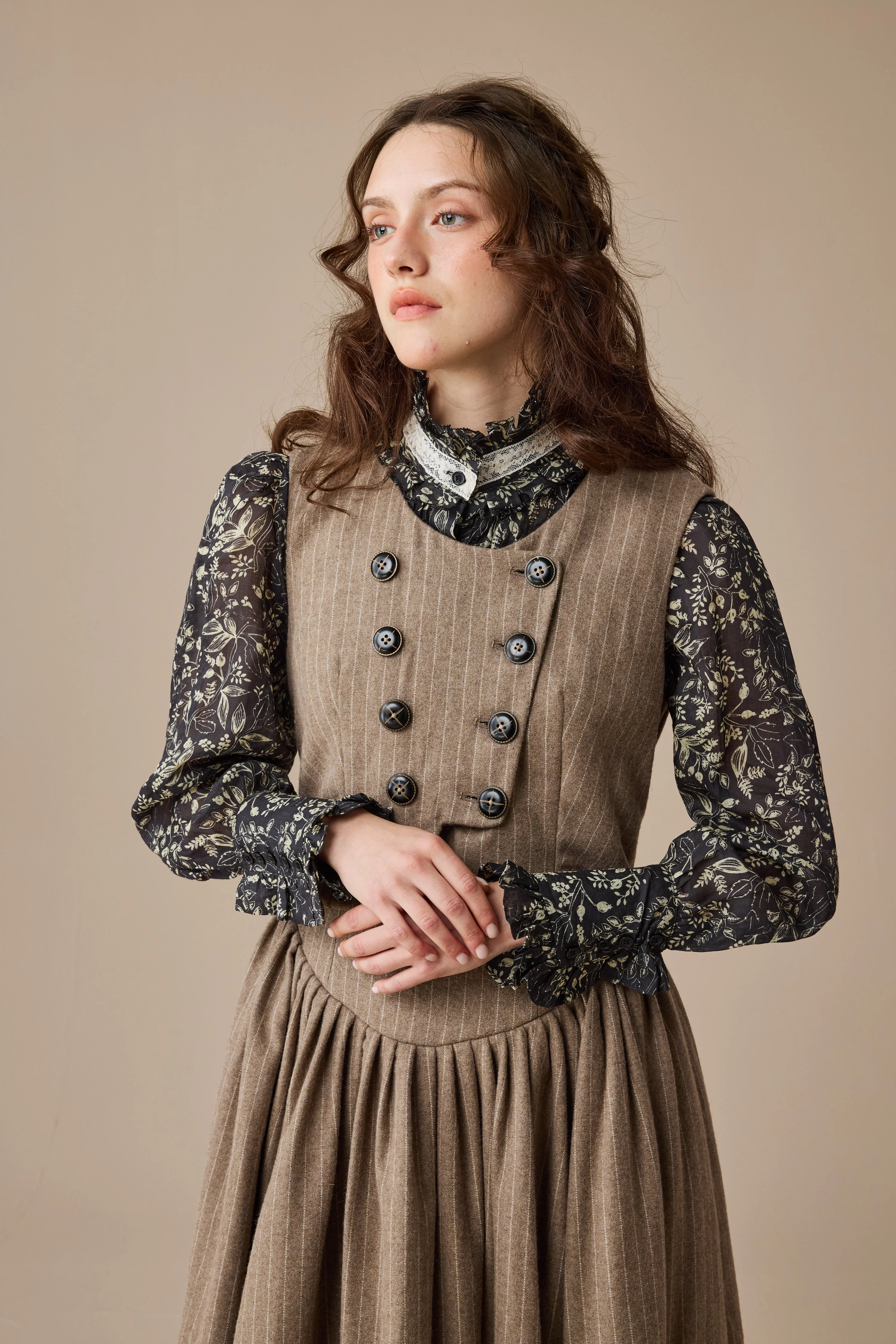 Sharon 21 |pintucked luxury linen shirt blouse - Image 6