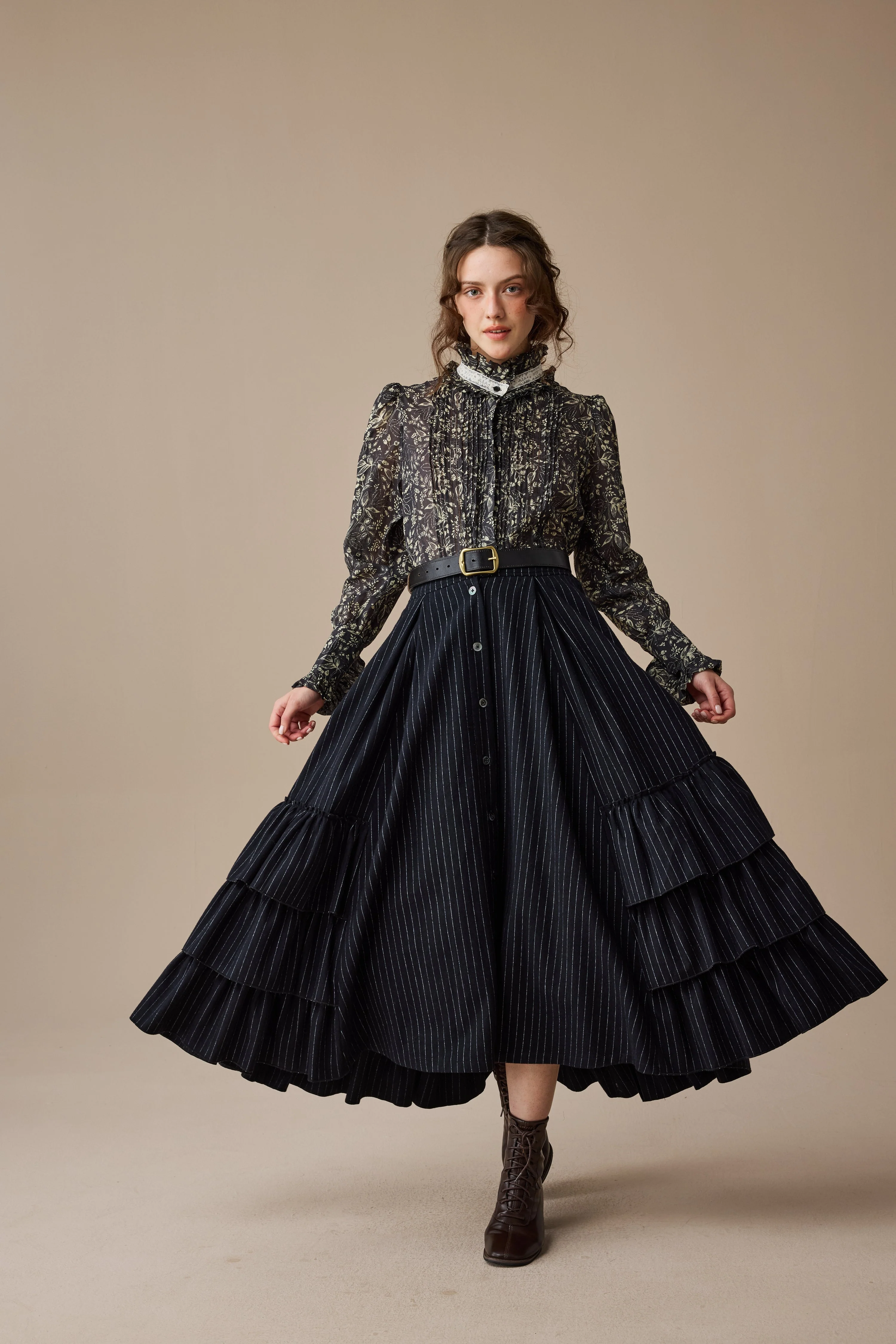 Sharon 21 |pintucked luxury linen shirt blouse - Image 7