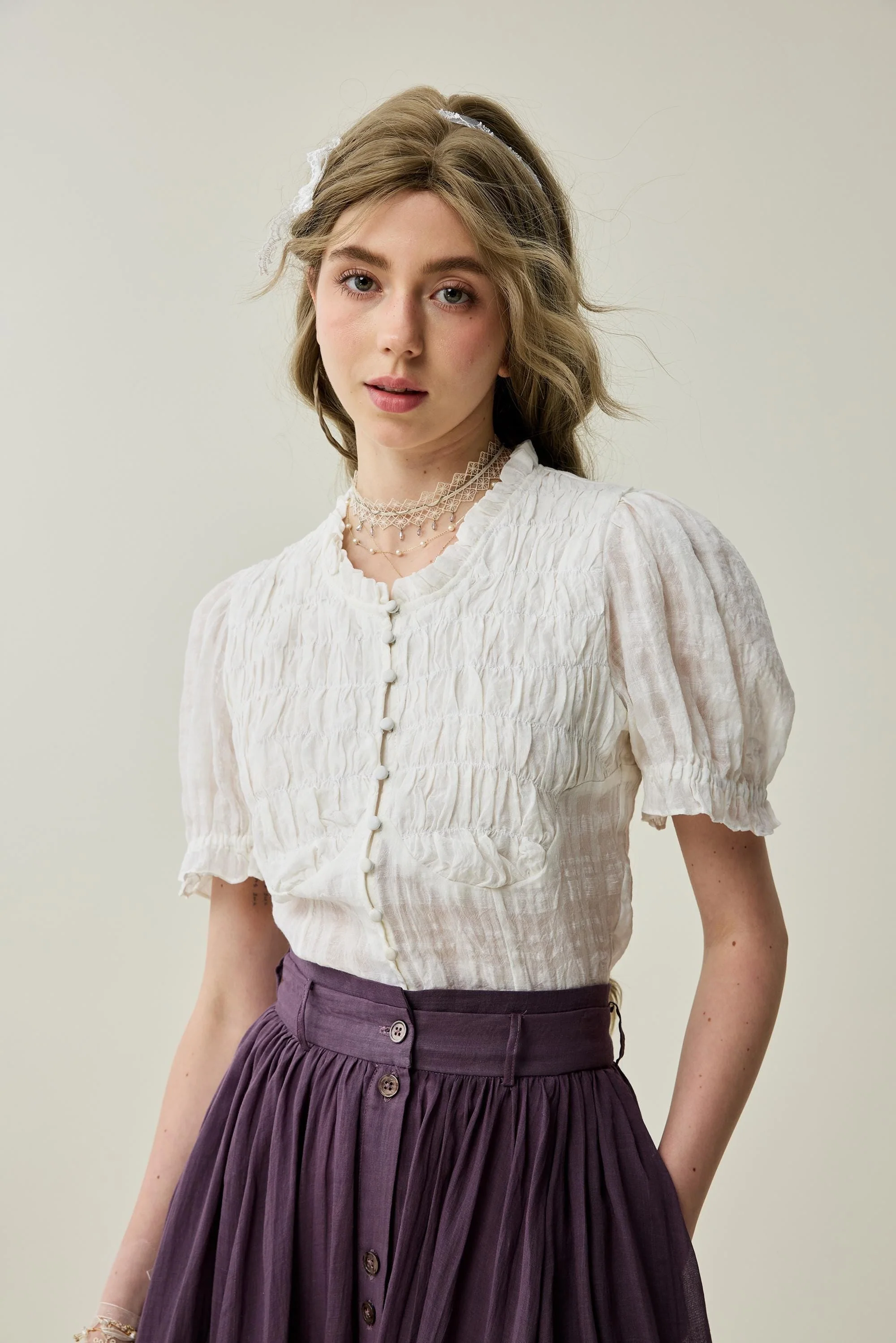 Clove 9 | smocked linen blouse - Image 8
