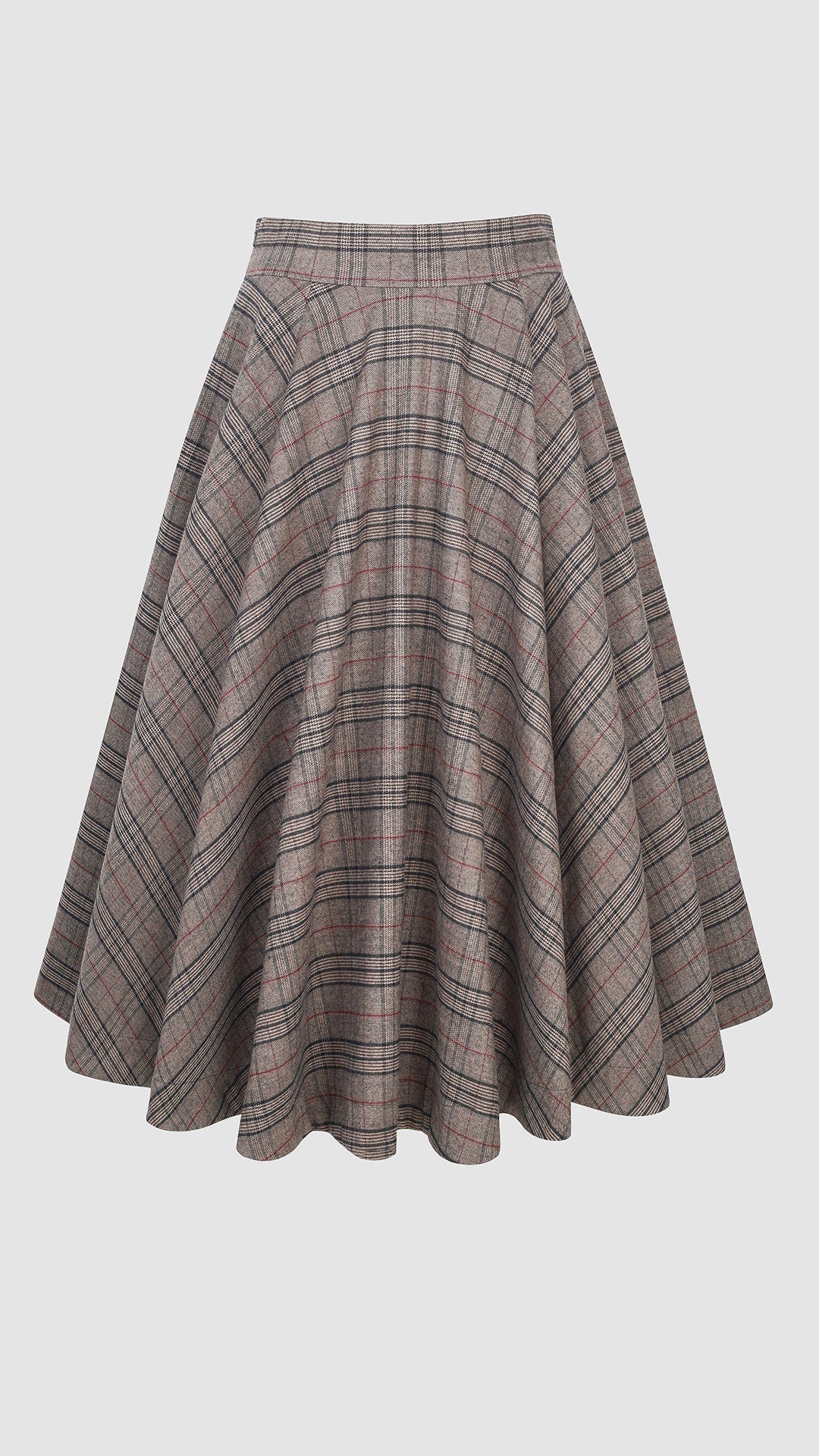 the Great Perhaps 2 | Tartan Wool Skirt in brown - Image 13