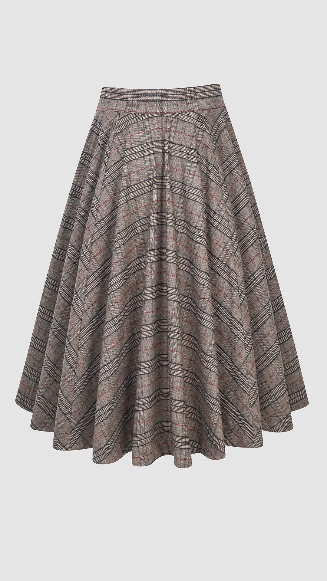 the Great Perhaps 2 | Tartan Wool Skirt in brown - Image 14