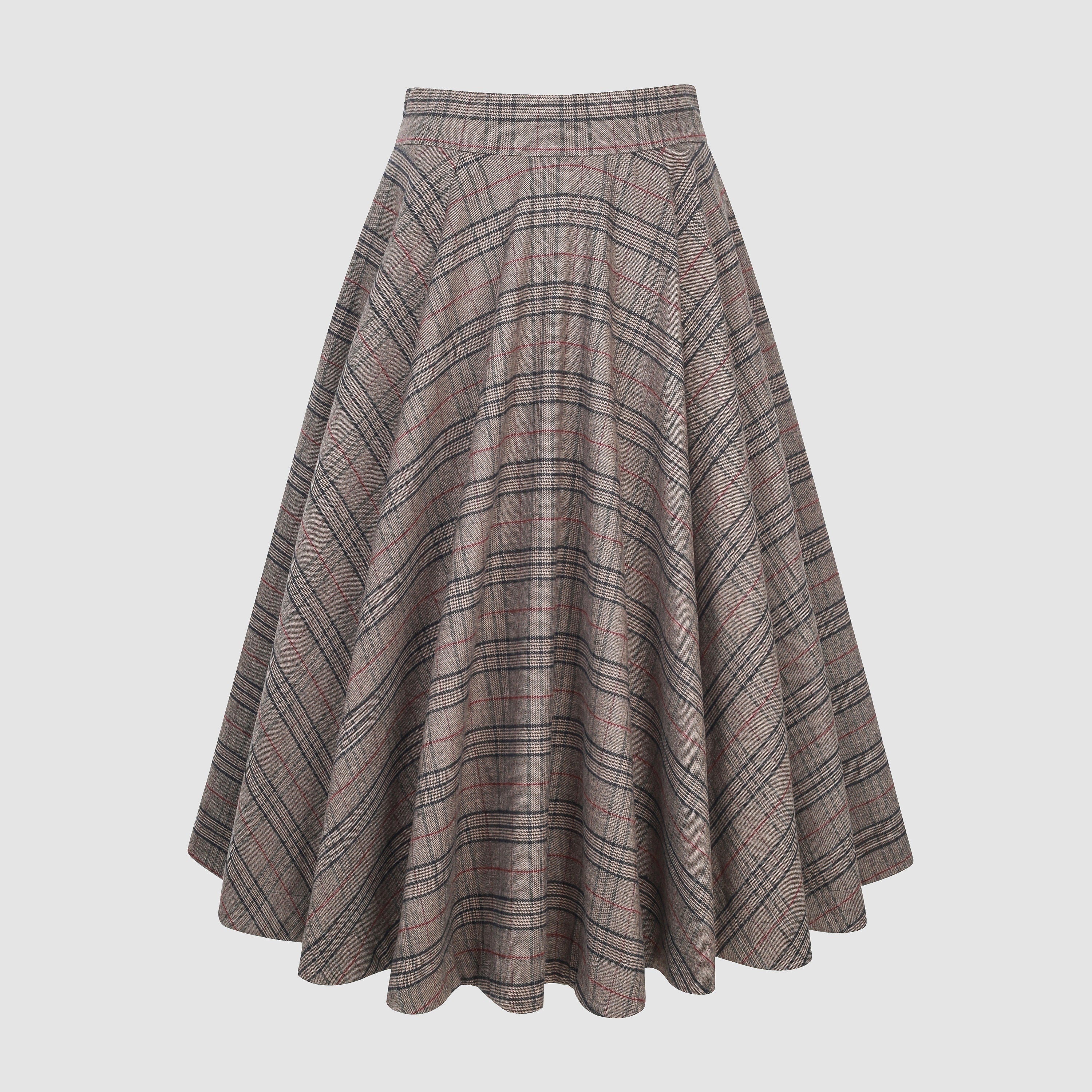 the Great Perhaps 2 | Tartan Wool Skirt in brown - Image 6