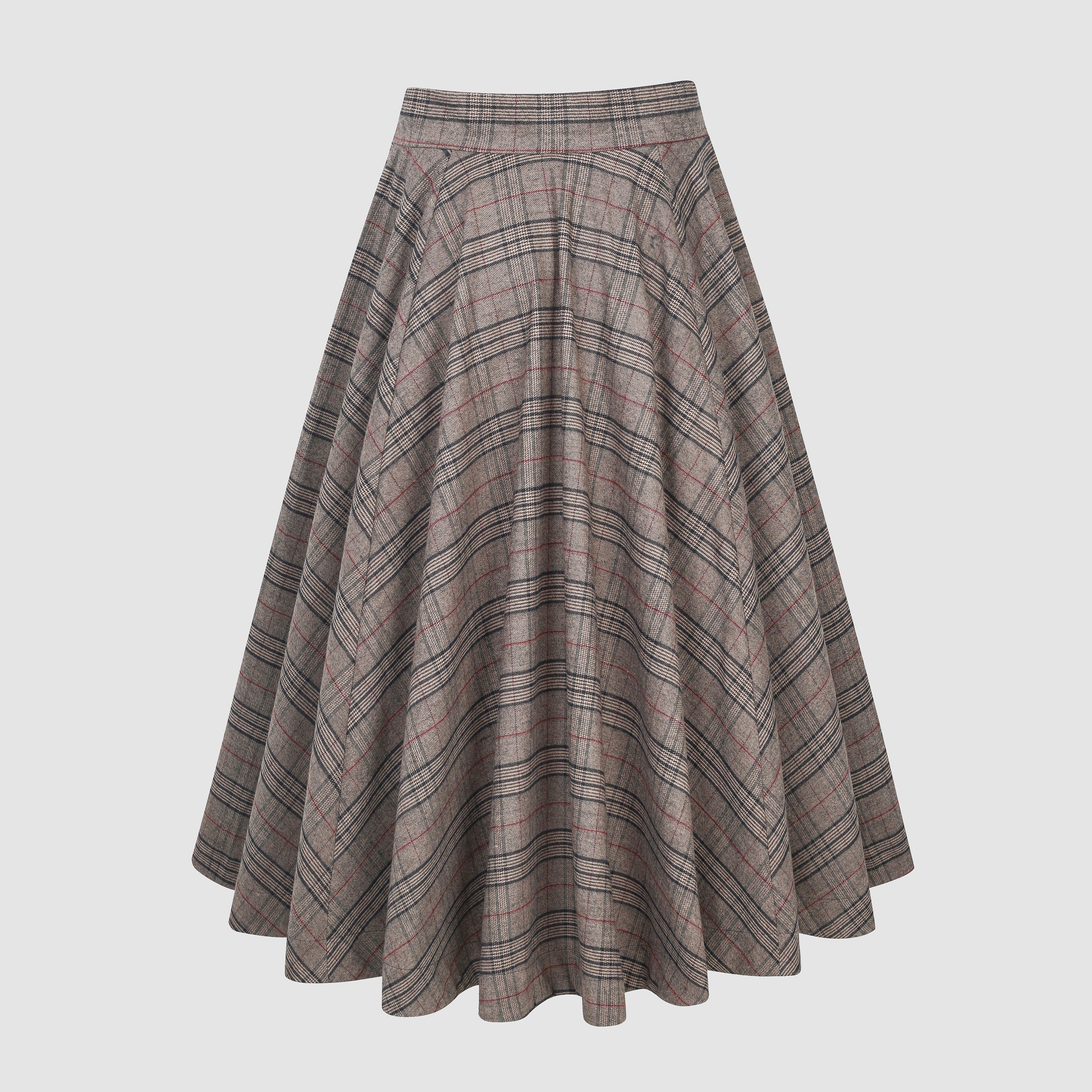 the Great Perhaps 2 | Tartan Wool Skirt in brown - Image 7