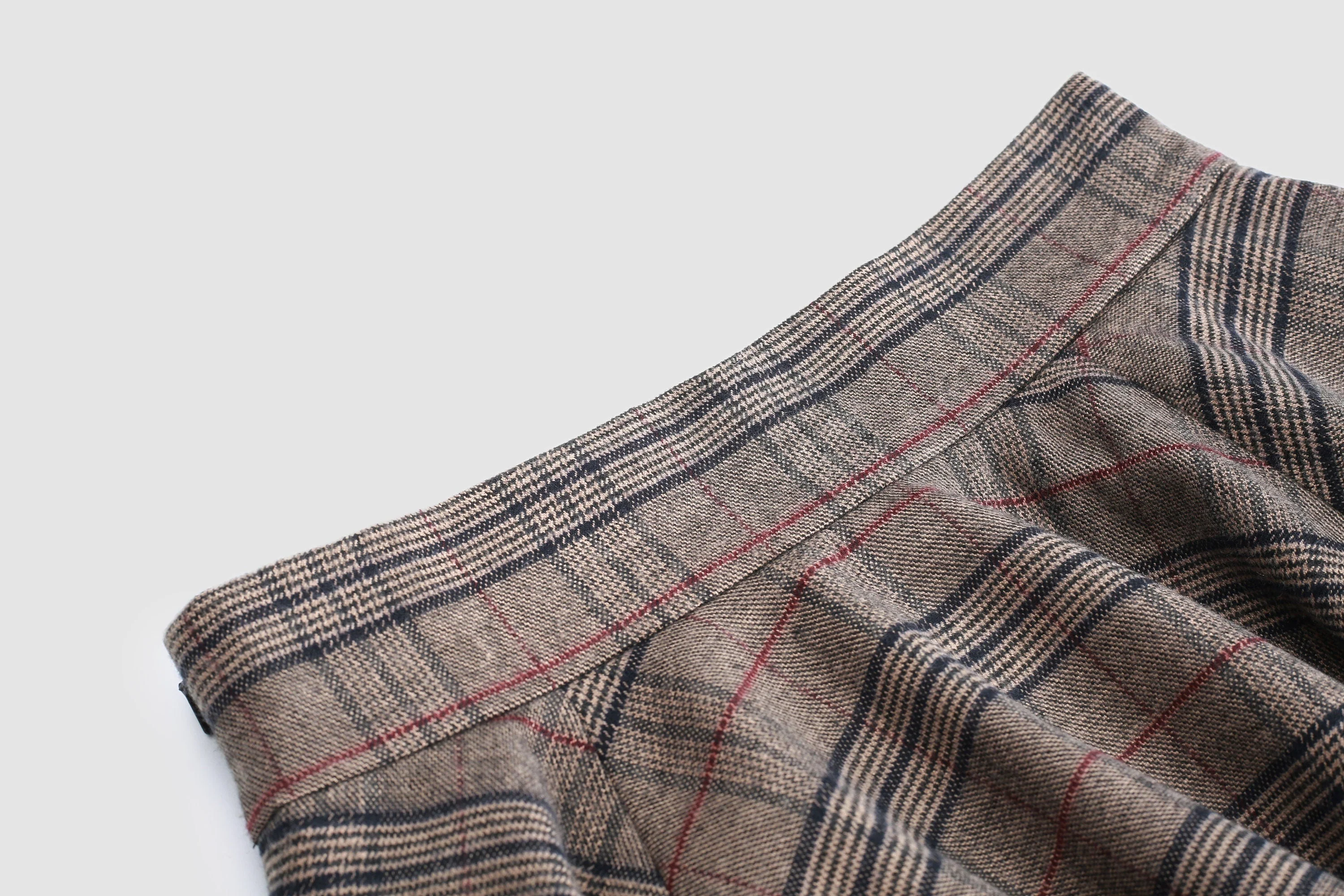 the Great Perhaps 2 | Tartan Wool Skirt in brown - Image 3