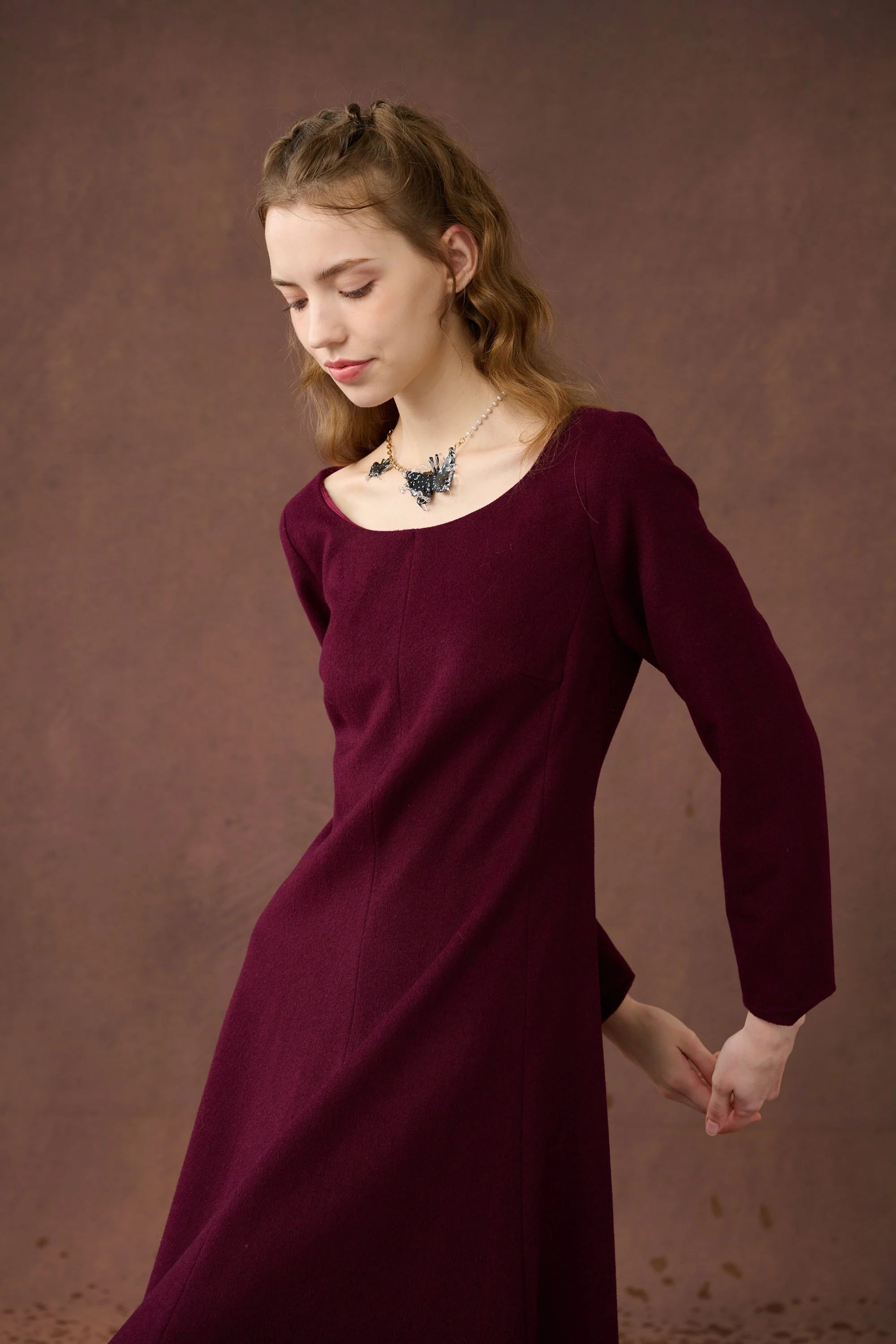 Mistletoe 17 | Vintage wool dress in Purple - Image 13