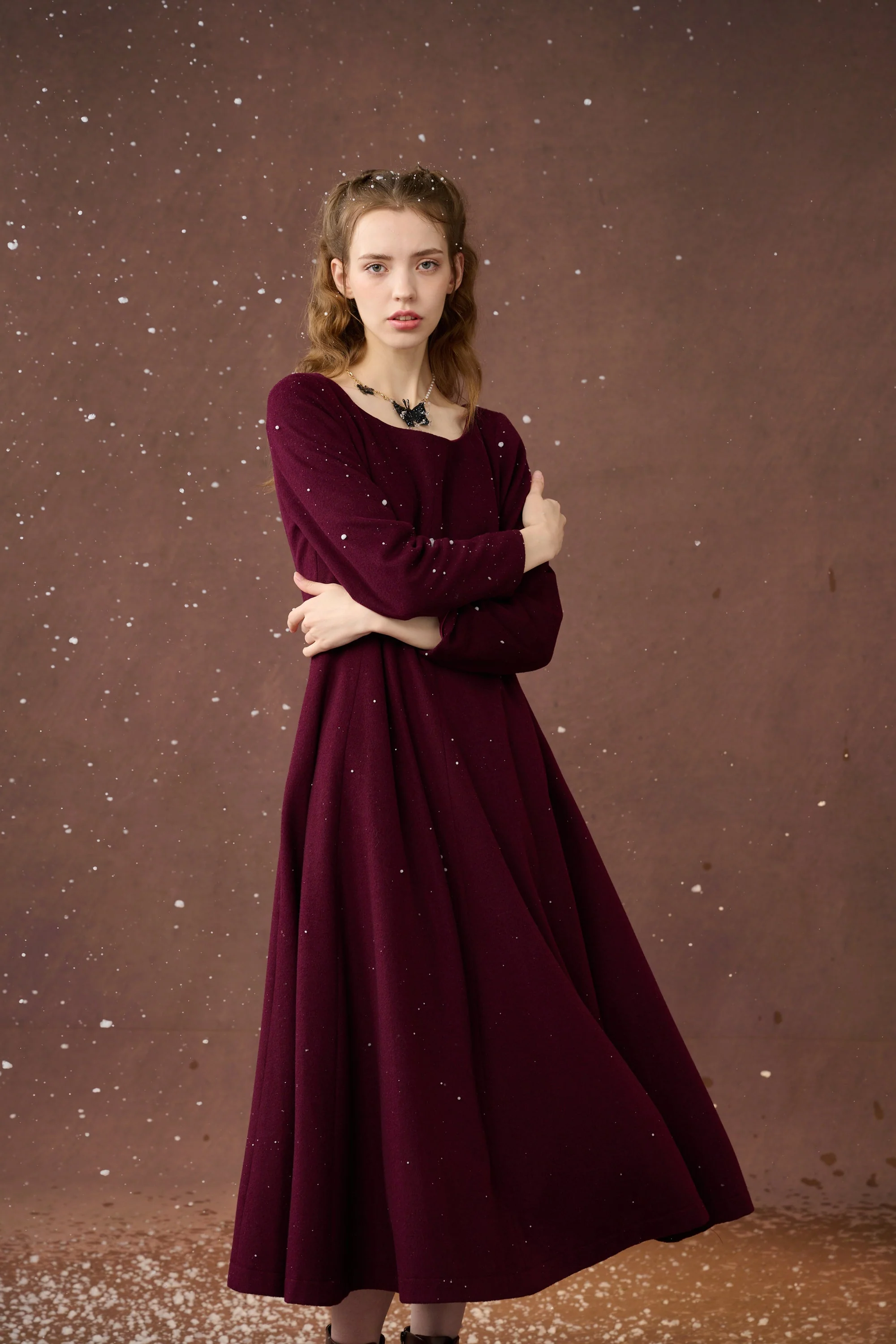 Mistletoe 17 | Vintage wool dress in Purple - Image 17